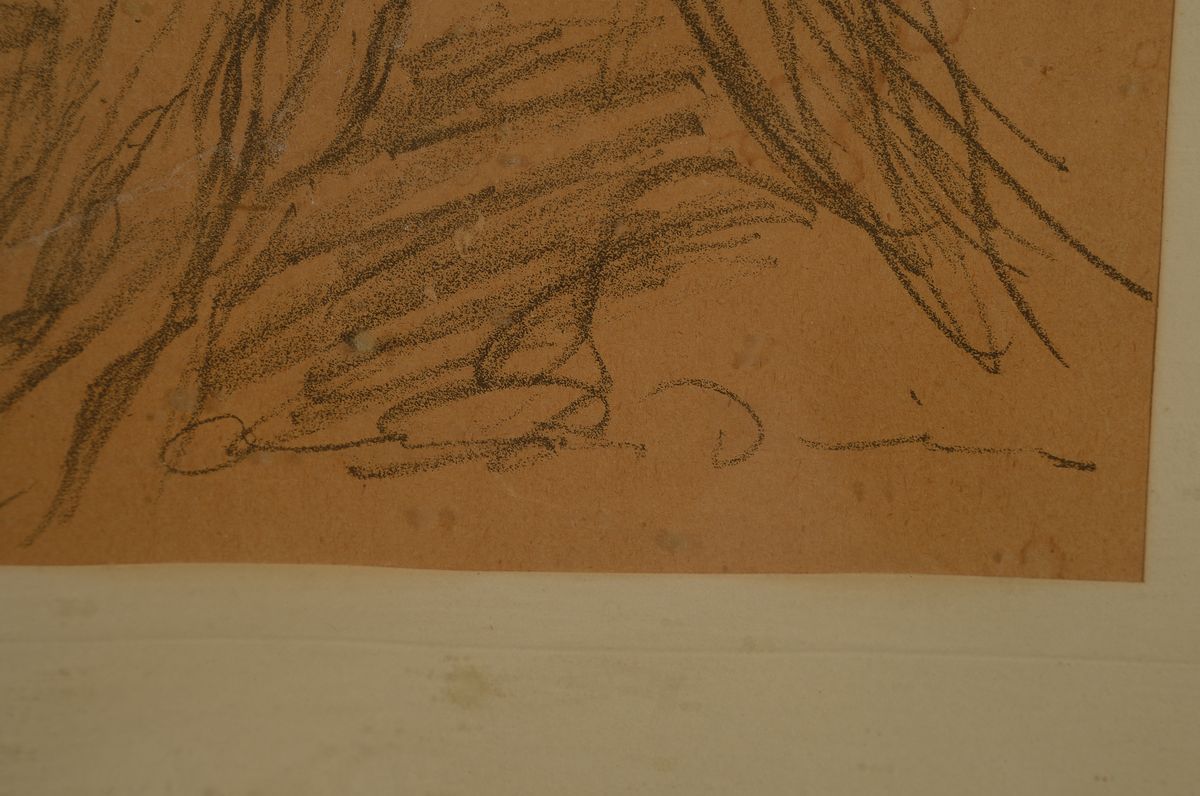 Detail a: Otto Dill, 1884 Neustadt-1957 Bad Dürkheim, Berber zu Pferd, Bleistiftzeichnung auf Papier, rechts unten signiert, ca. 38x28cm, PP, u. Gl., R. ca. ...