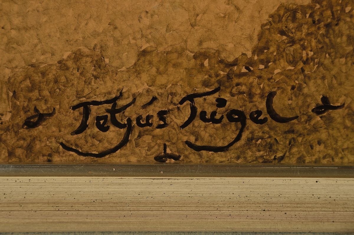 Detail a: Tetjus Otto Tügel, 1892 Hamburg-1973 Bremervörde, Schriftsteller, Maler, Musiker und Kabarettist, lebte als freischaffender Künstler in Worpswede, ...