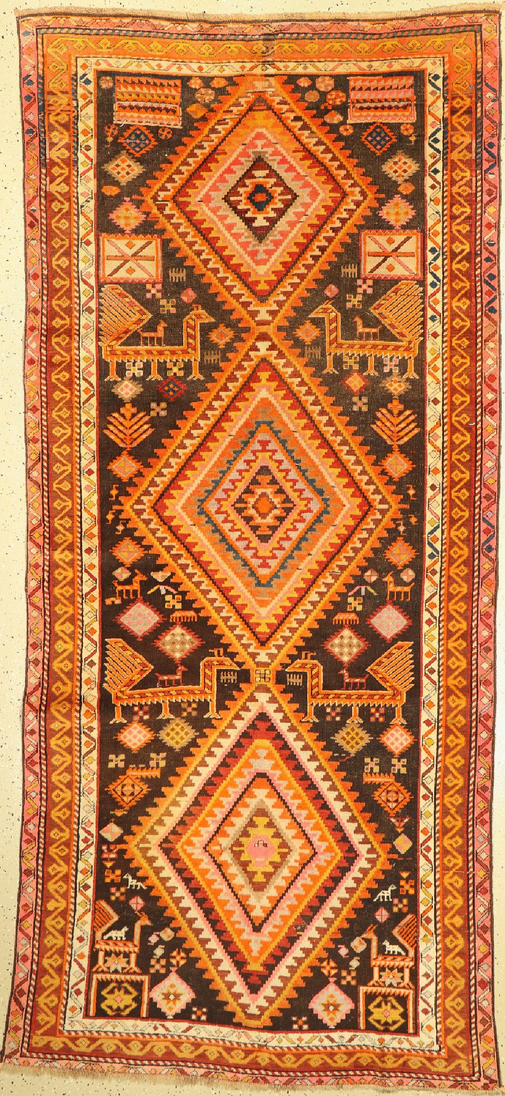 Kazak alt, Kaukasus, um 1940, Wolle auf Wolle, ca. 277 x 124 cm, EHZ: 3-4