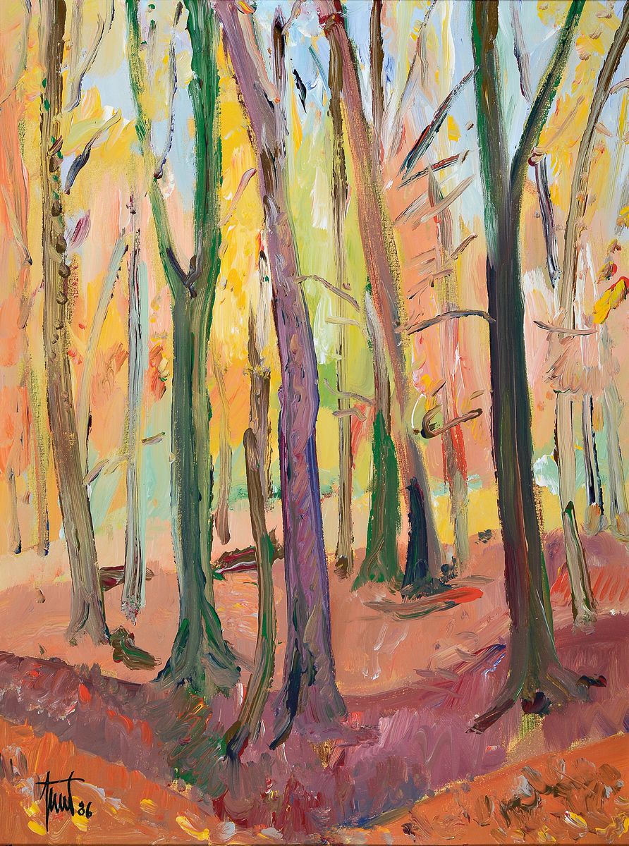 Georg Günter Zeuner, 1923 Dresden-2011 Speyer, Herbstwald, Acryl auf Lwd, signiert und dat. 86, ca. 80x60cm, R. ca. 94x74cm