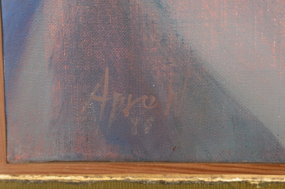 Detail a: Anna Karpowicz-Westner, geb. 1951, zeitgen. polnische Künstlerin, Stillleben mit Frühlingsblumen in Glasvase, Öl/Lwd, links unten signiert, ca. ...
