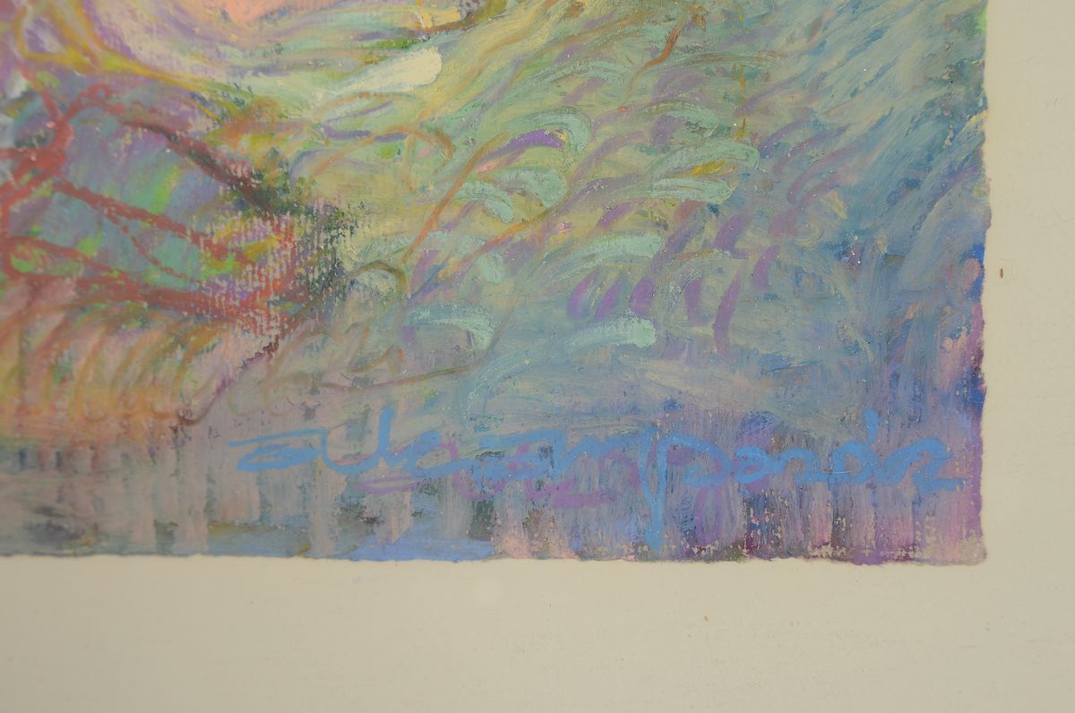 Detail a: Anna Karpowicz-Westner, geb. 1951, zeitgen. polnische Künstlerin, Frau mit Blumenbukett, Pastell auf Papier, rechts unten signiert, ca. 36x43cm, ...