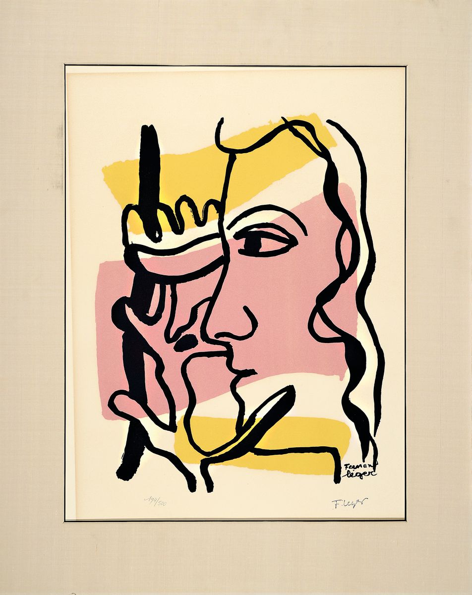 Fernand Leger, 1881-1955, Farblithographie, rechts unten Stempelsignatur, num. 194/500, ca. 54x40cm, Lichtrand