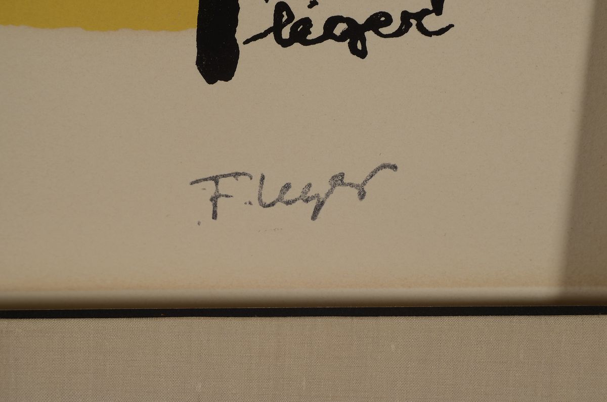 Detail a: Fernand Leger, 1881-1955, Farblithographie, rechts unten Stempelsignatur, num. 194/500, ca. 54x40cm, Lichtrand