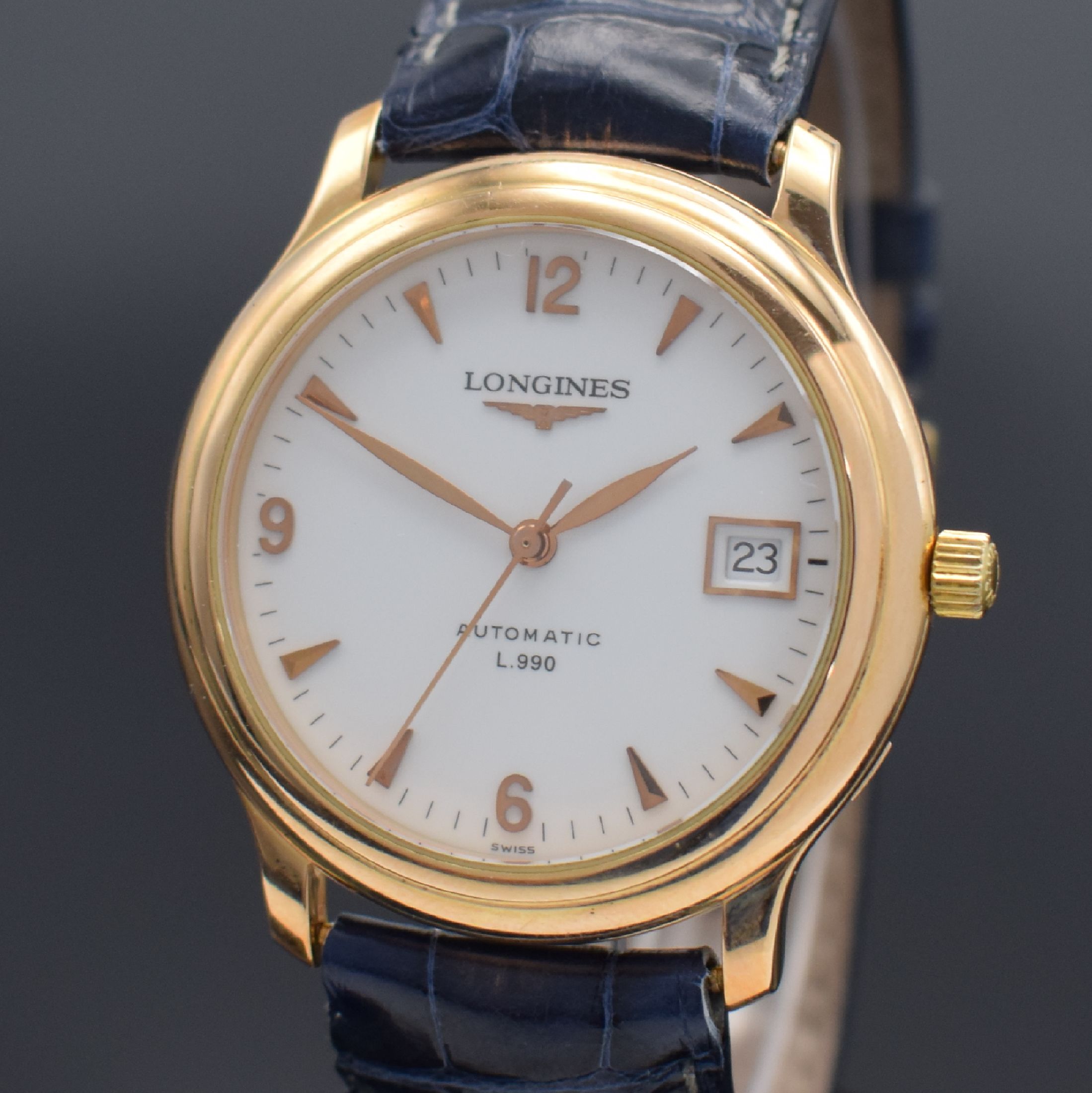 Detail a: LONGINES seltene, auf weltweit 300 Stück limitierte Herrenarmbanduhr in RG 750/000 Referenz L2.630.8.26.2, Automatik, herausgegeben 2001 anl. der 30 ...
