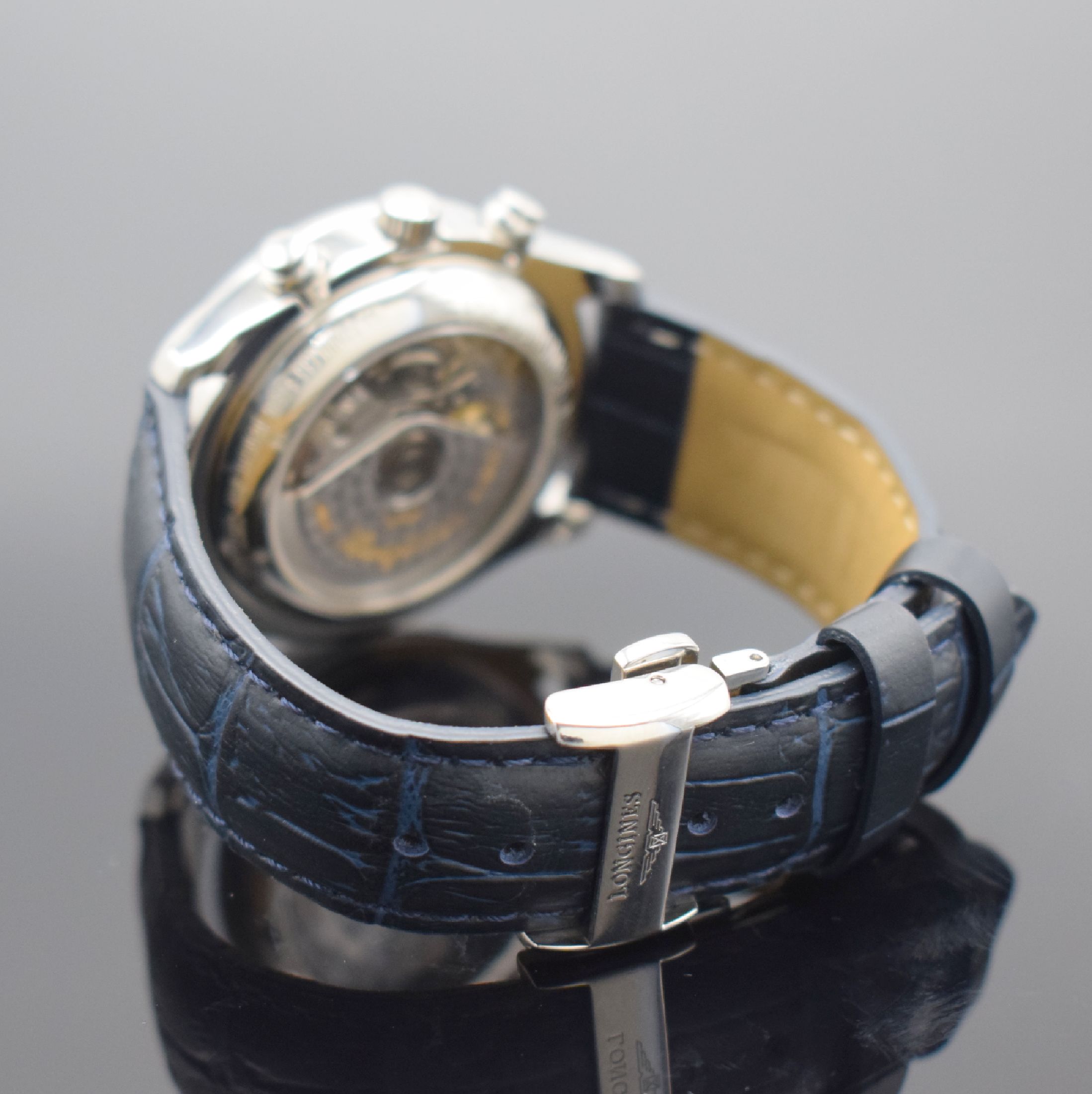 Detail b: LONGINES Armbandchronograph aus der "Master Collection", Automatik, Schweiz um 2005, mit Vollkalenderanzeige inkl. Mondphase, Edelstahlgeh. ...