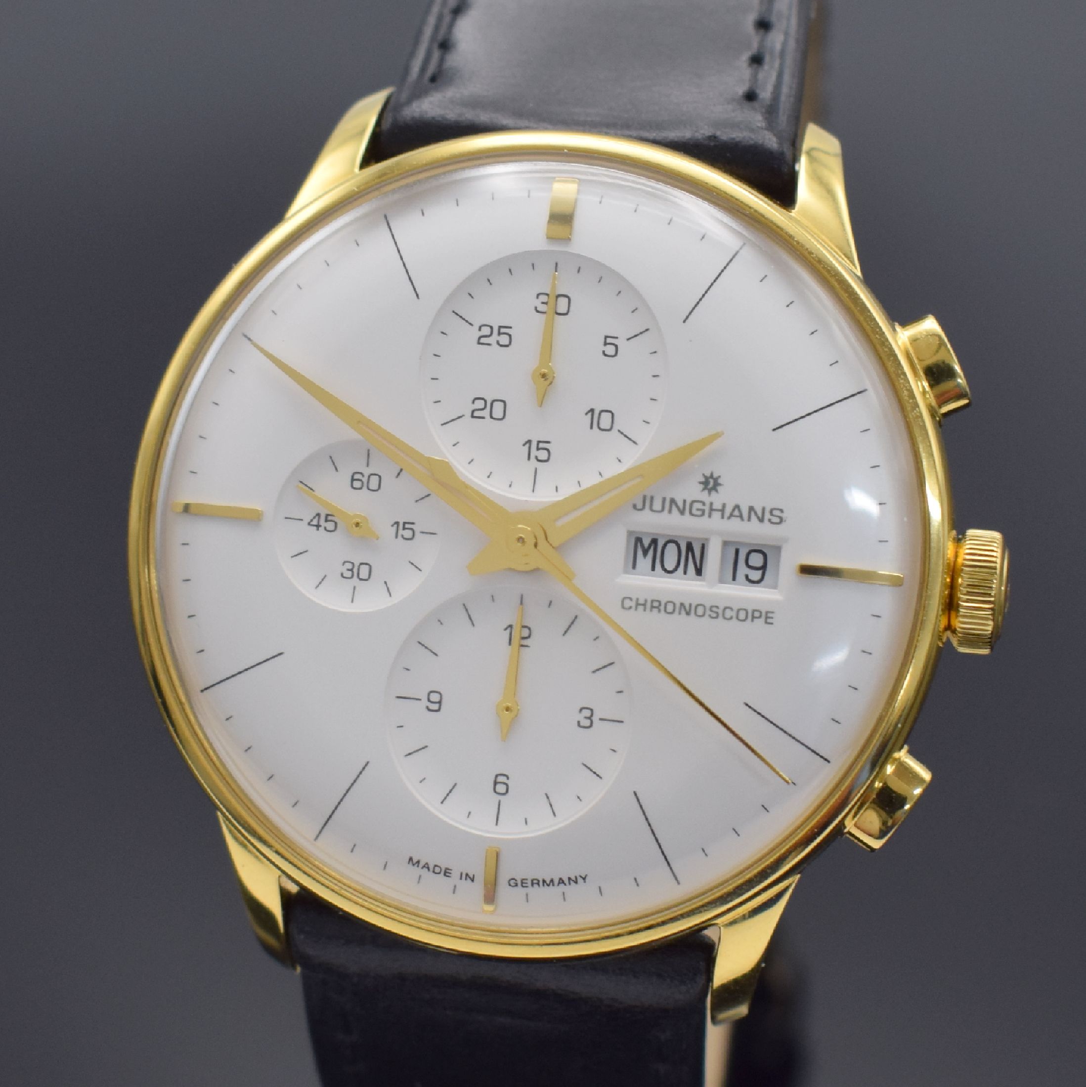 Detail a: JUNGHANS Chronoscope auf 1500 Stück limitierter Armbandchronograph Referenz 027/7122.00, Automatik, verg. Edelstahlgeh. beids. vergl., Boden 5-fach ...