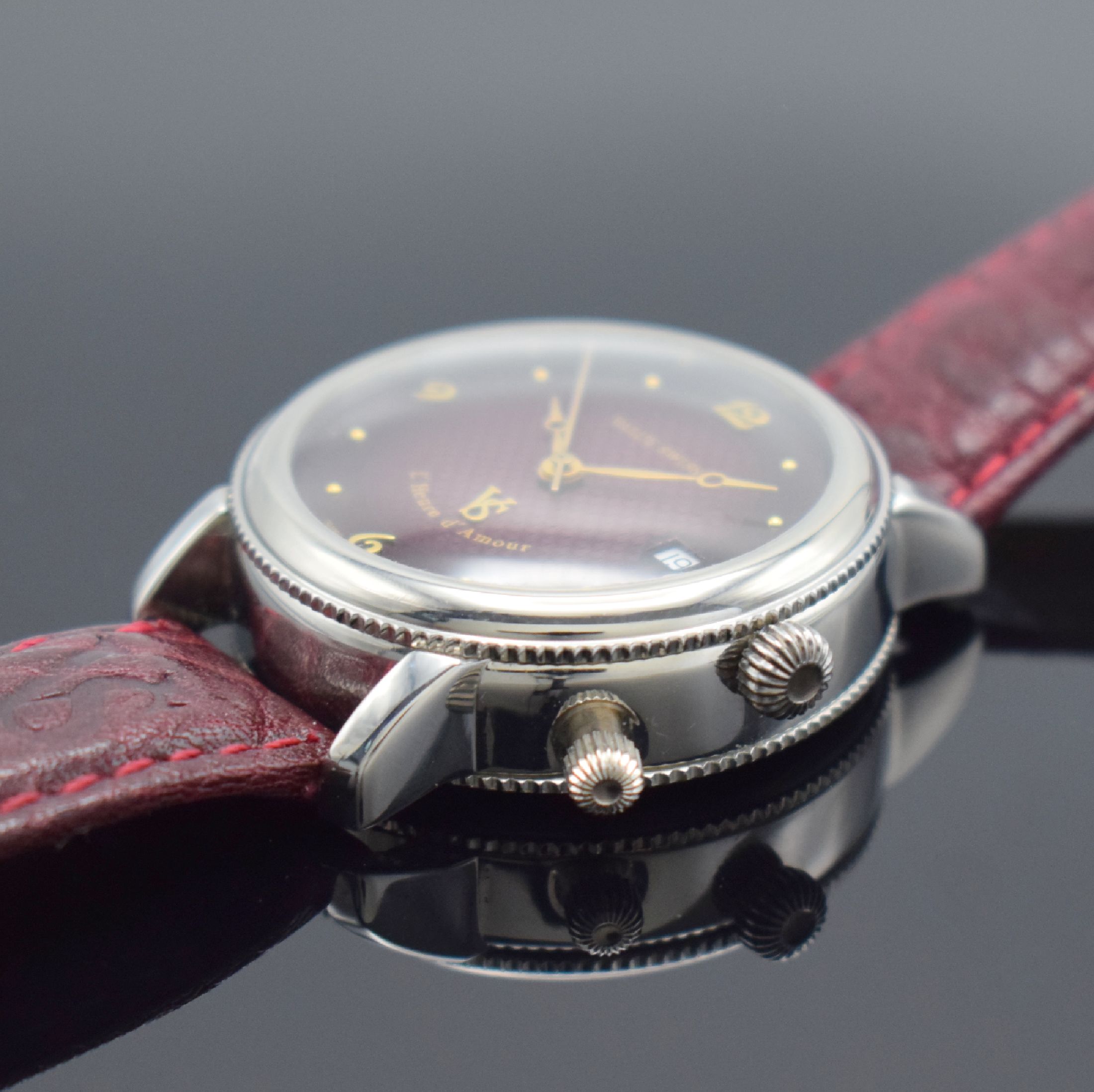 Detail c: VALUE SWISS Herrenarmbanduhr Modell L´Heure D´Amour, Handaufzug, auf 5000 Stück lim. Sondermodell in Edelstahl inkl. orig. Lederband m. orig. ...