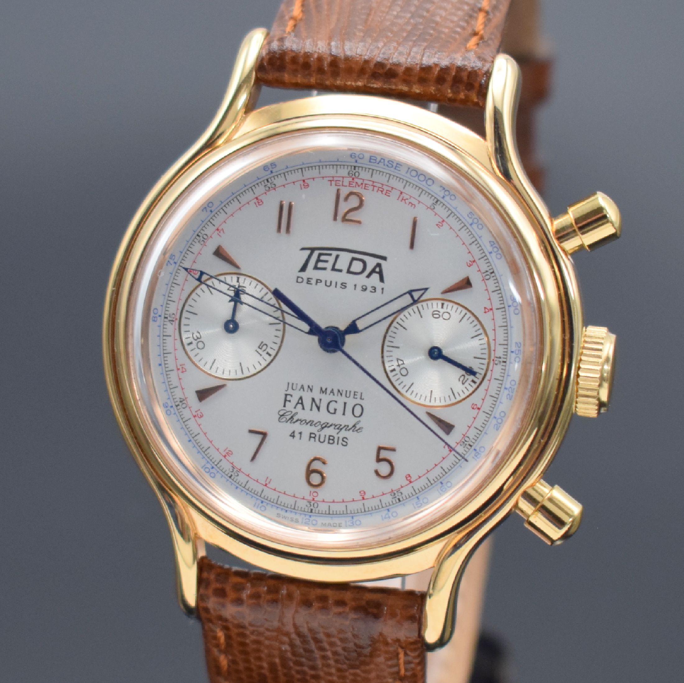 Detail a: TELDA Juan Manuel Fangio Herrenarmbanduhr mit Chronograph aus Mercedes-Benz Classic Serie in limitierter Auflage, Schweiz verk. lt. beil. orig. ...