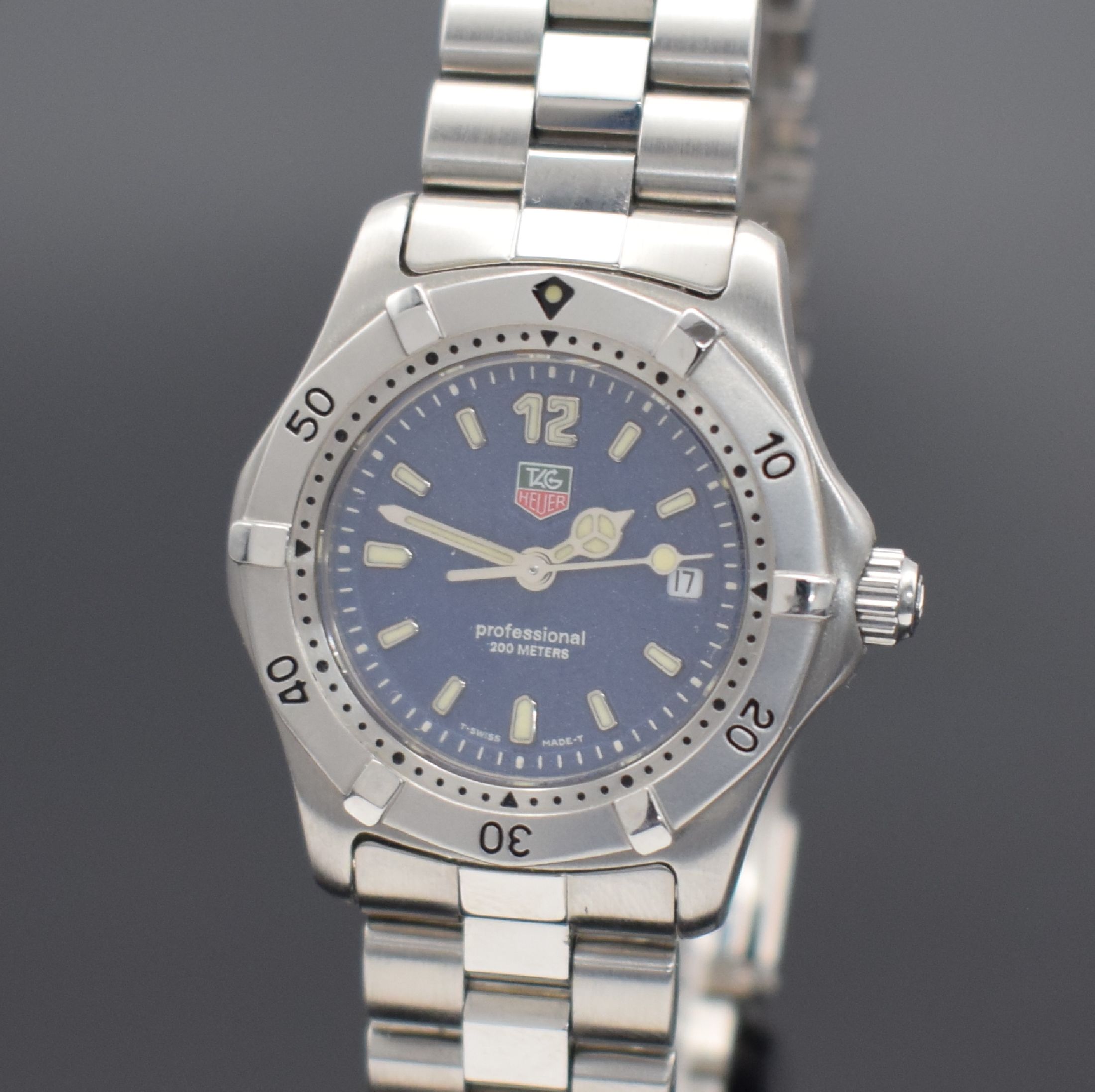 Detail a: TAG HEUER Professional Damenarmbanduhr Referenz WK1313, Schweiz um 2000, Edelstahlgeh. inkl. Gliederband m. Faltschl. & Tauchverlängerung, Boden & ...
