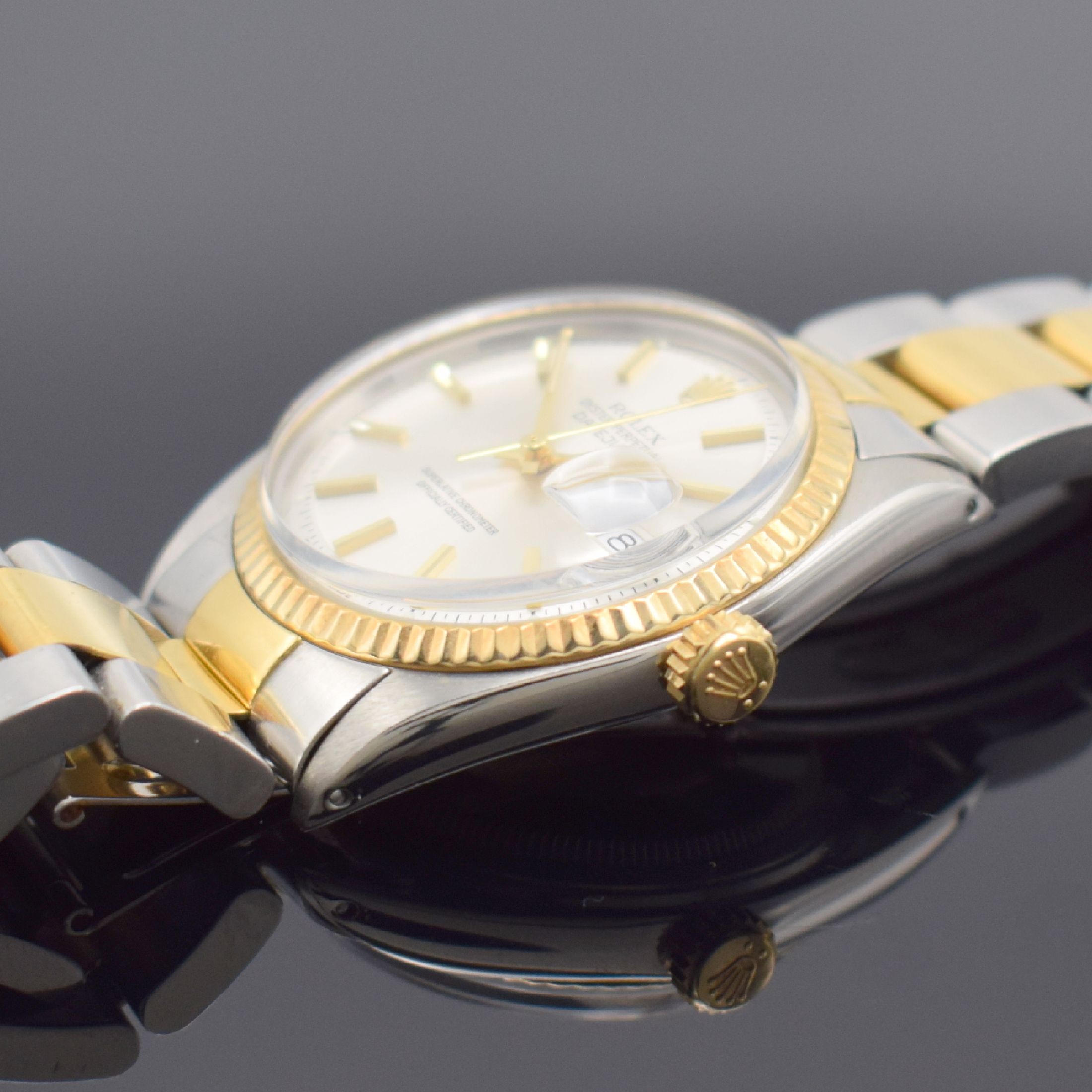 Detail c: ROLEX Herrenarmbanduhr Oyster Perpetual Datejust Referenz 1601, Automatik, Schweiz um 1967, Chronometer der Superlative in Edelstahl/Gold kombiniert ...