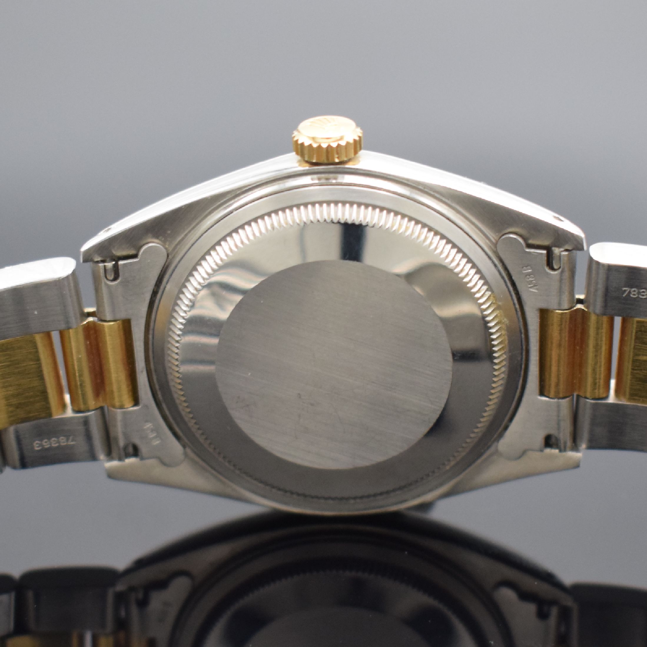 Detail d: ROLEX Herrenarmbanduhr Oyster Perpetual Datejust Referenz 1601, Automatik, Schweiz um 1967, Chronometer der Superlative in Edelstahl/Gold kombiniert ...