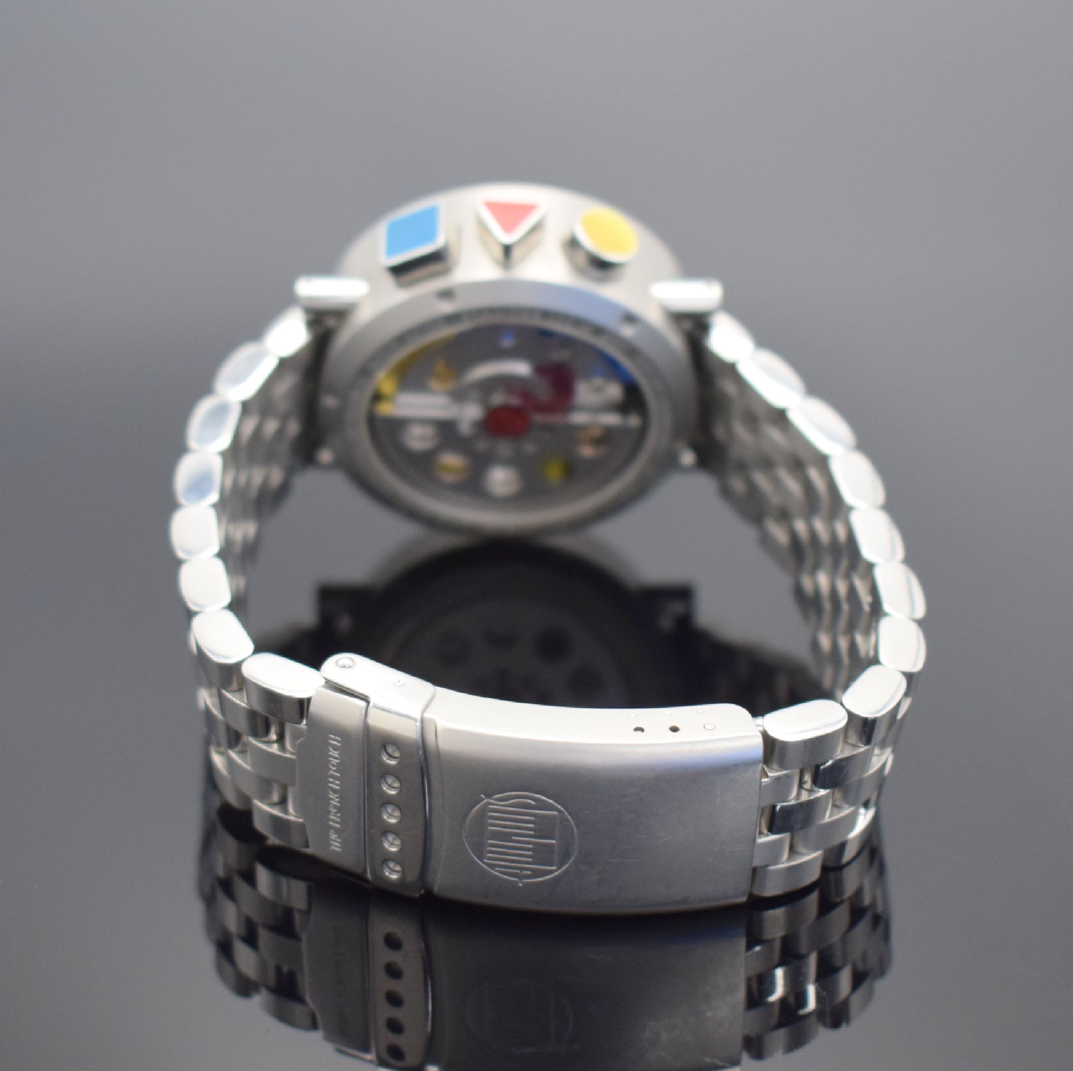 Detail b: ALAIN SILBERSTEIN KRONO BAUHAUS auf 999 Stück limitierter Armbandchronograph, Automatik, Schweiz/Frankreich um 1999, Edelstahlgeh. inkl. orig. ...