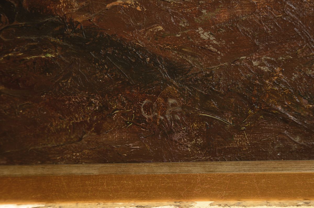 Detail a: Otto Pippel, 1878 Lodz-1960 Planegg, Kircheninterieur aus Venedig, Öl/Lwd, doubliert, rechts unten sekundär monogrammiert O.P., ca. 50x70cm, ...