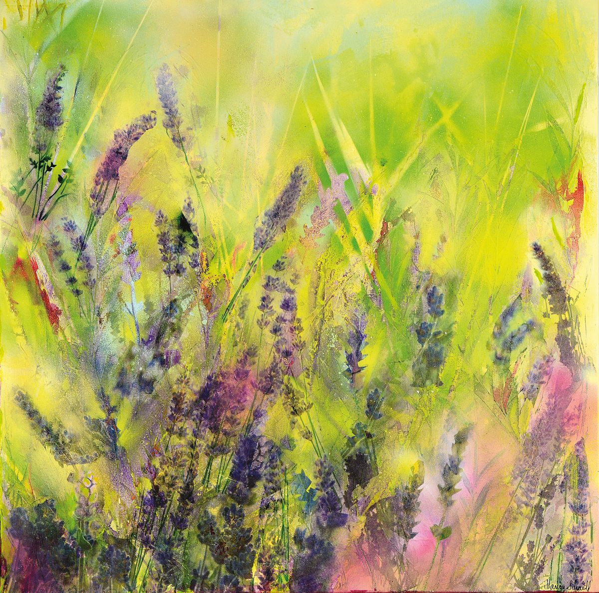Marion Schmidt, geb. 1963 Eschwege, "Provence", Acryl u. Öl/Lwd, links unten signiert, 70x70 cm