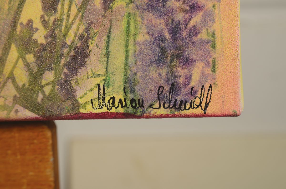 Detail a: Marion Schmidt, geb. 1963 Eschwege, "Provence", Acryl u. Öl/Lwd, links unten signiert, 70x70 cm