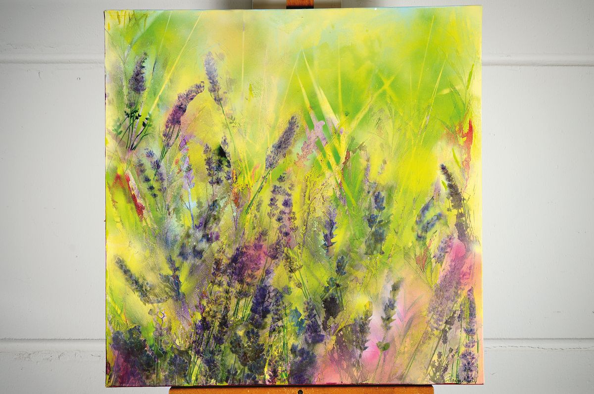 Detail k: Marion Schmidt, geb. 1963 Eschwege, "Provence", Acryl u. Öl/Lwd, links unten signiert, 70x70 cm