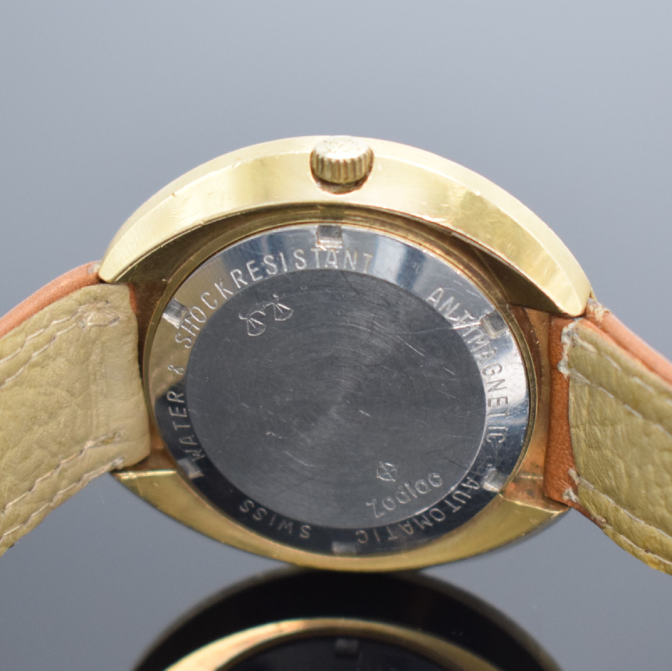 Detail c: ZODIAC Astrographic SST Armbanduhr mit mysteriöser Zeitanzeige, Schweiz um 1970, Automatik, verg. Geh., verschr. Stahlboden, Mineralglas m. ...