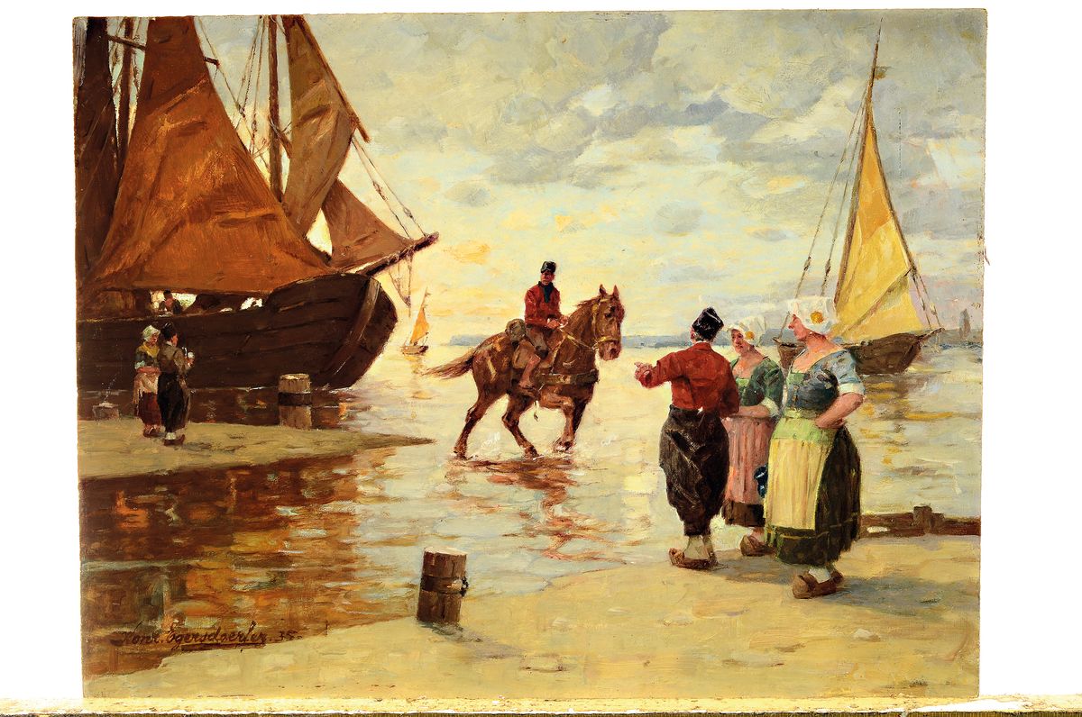 Detail k: Konrad Egersdörfer, 1868 München-1943, Studium an der Akademie München als Schüler von W. Diez, 1907 und 1911 stellte er seine Bilder im ...