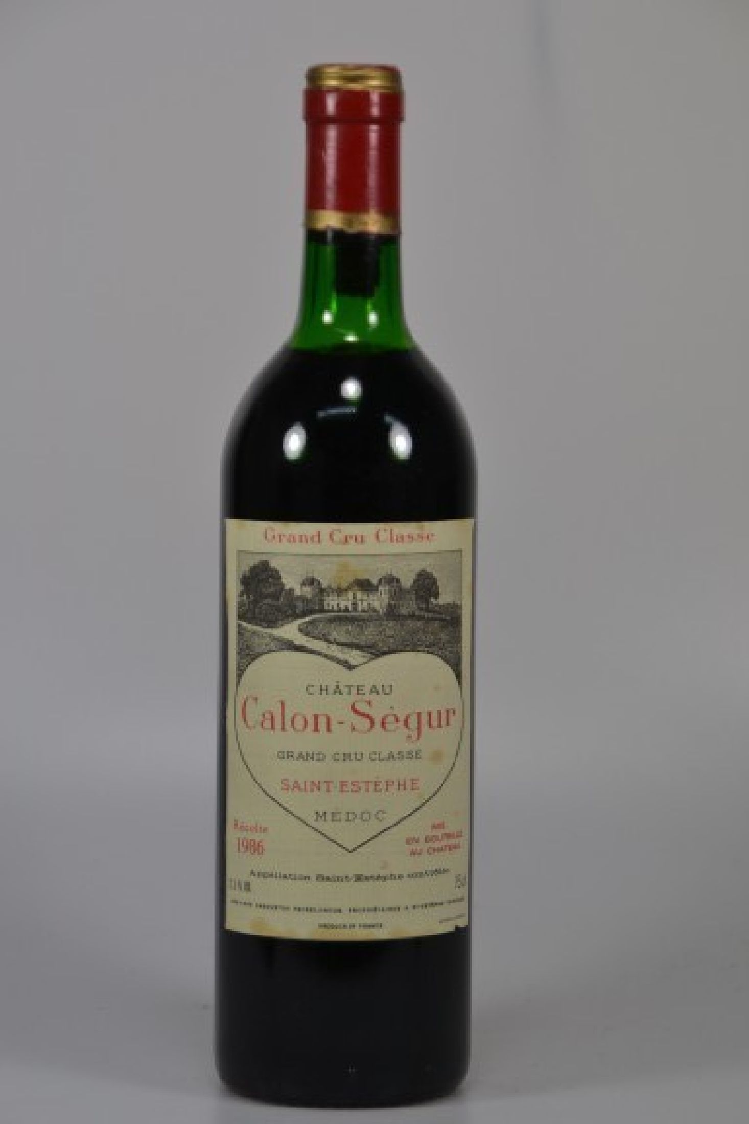 1 Flasche, 1986 Chateau Calon-Segur, Saint -Estephe, 750ml, 12,5% Vol., Upper Mid Shoulder, unverkostet, Kapsel best.