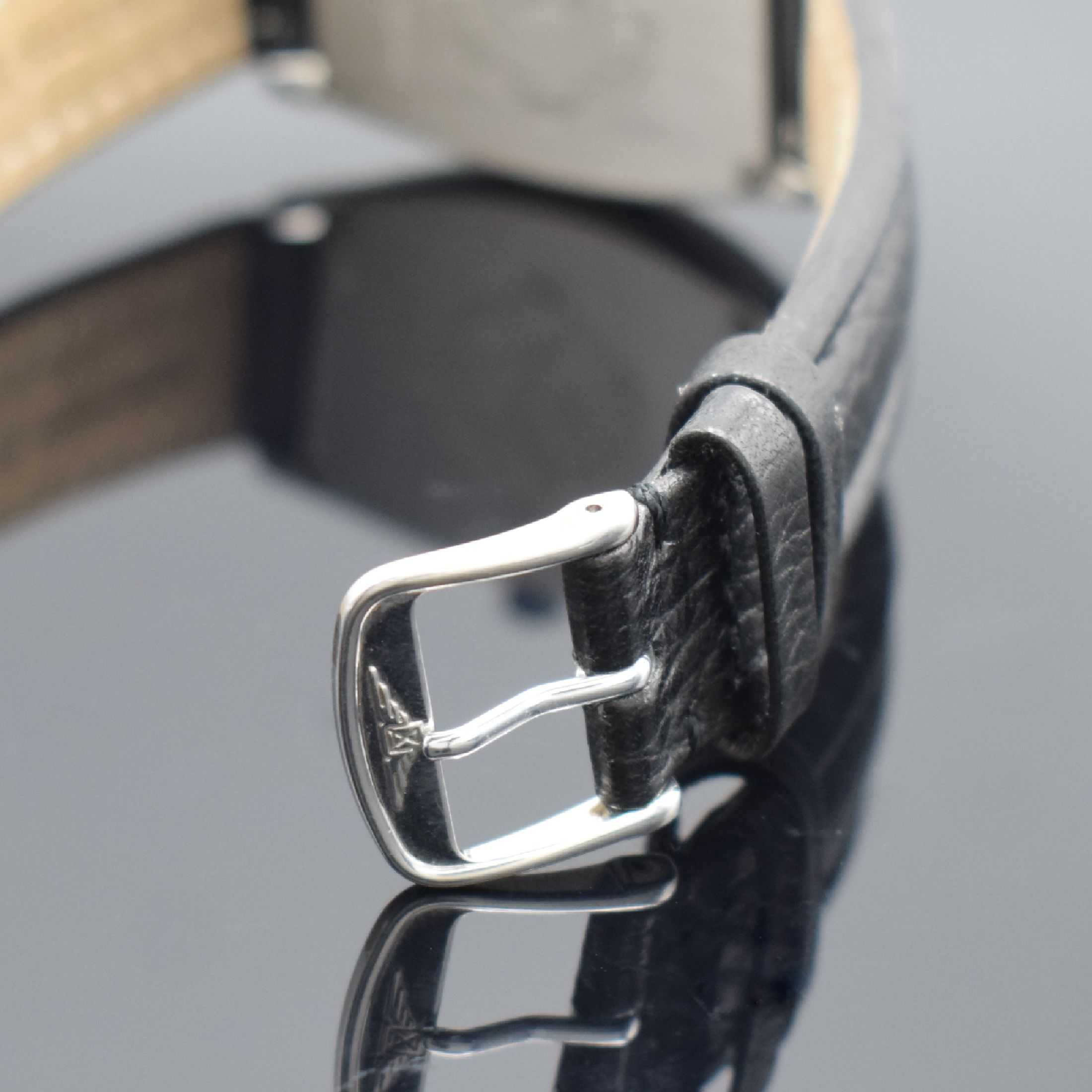 Detail b: LONGINES Evidenza Herrenarmbanduhr in Stahl,Schweiz um 2006, Automatik, Ref. L2.642.2, Boden 4-fach verschr., neutr. Lederband m. orig. Dornschl., ...