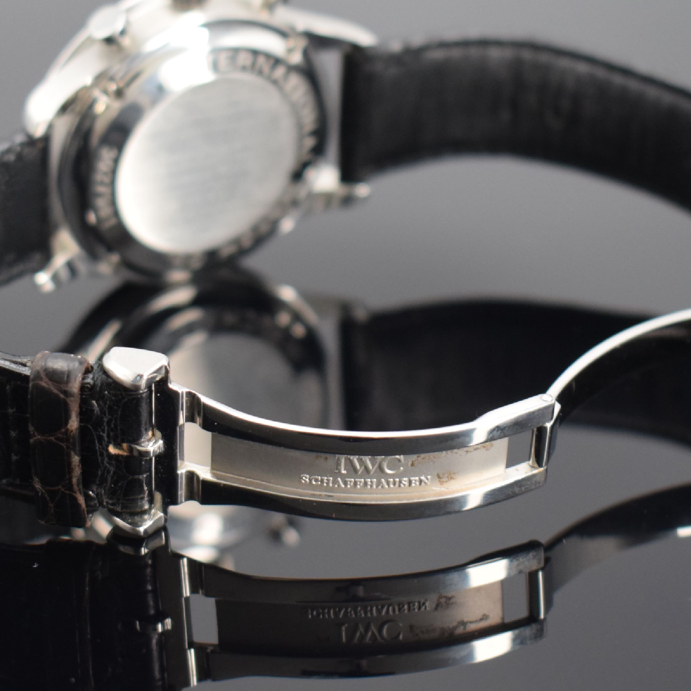 Detail c: IWC feiner Armbandchronograph Modell Portugieser Referenz 3714-01, Automatik, Edelstahlgeh. inkl. orig. Lederband m. orig. Faltschl., Boden 4-fach ...