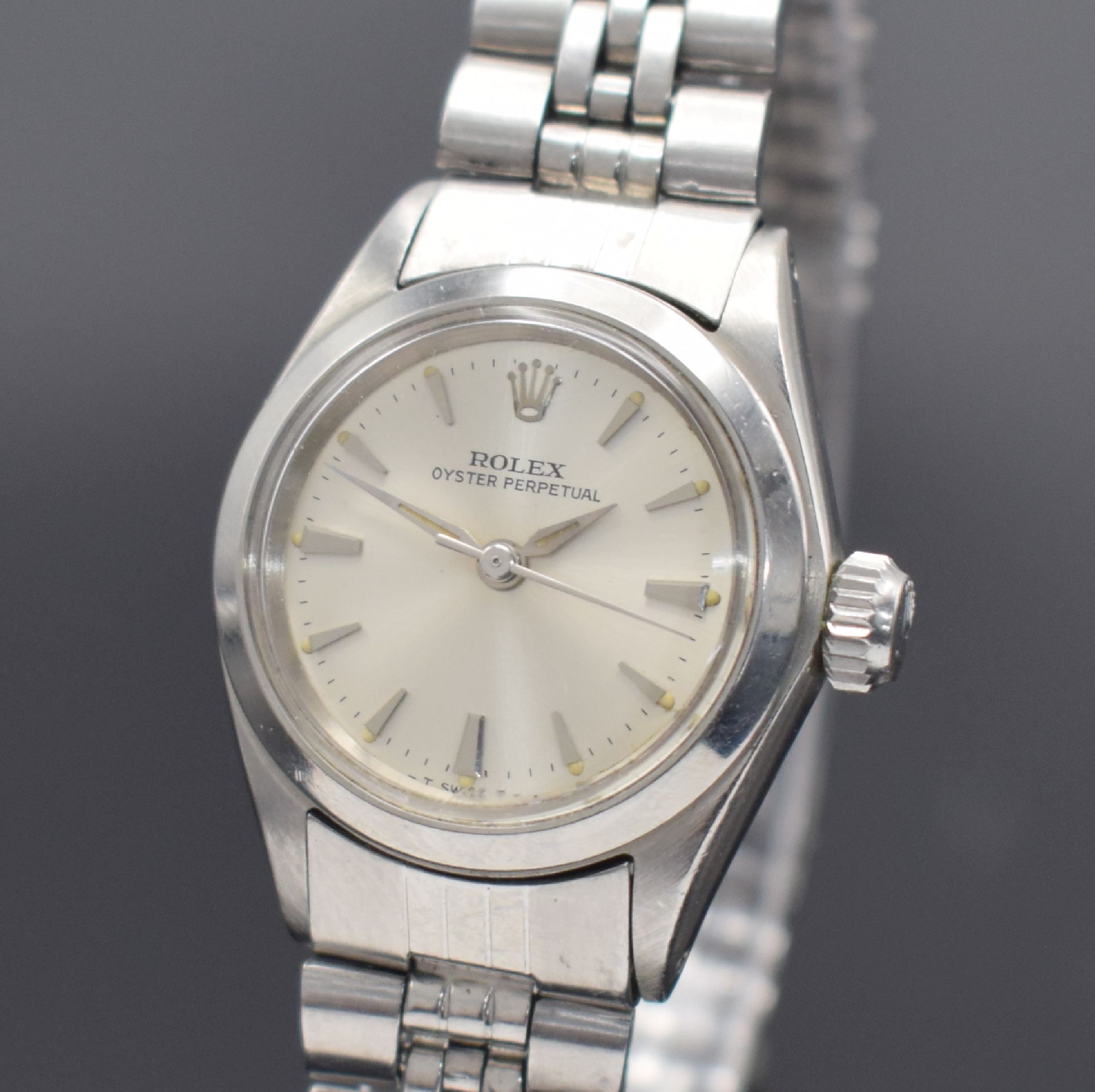 Detail a: ROLEX Oyster Perpetual Damenarmbanduhr in Stahl, Schweiz um 1967, Automatik, verschr. Oystergeh. Ref. 6618/6623, glatte Lünette, orig. verschr. ...
