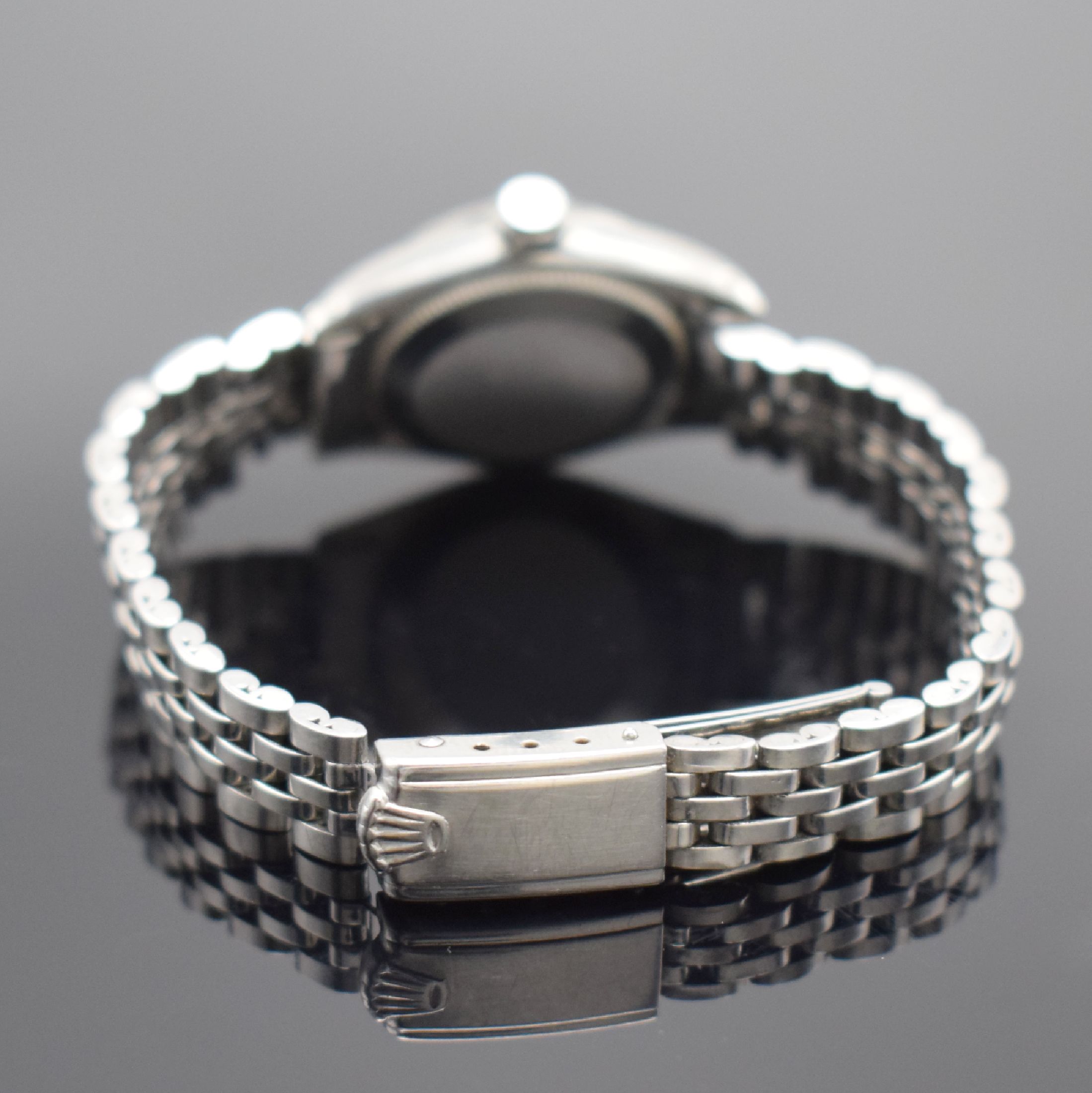 Detail b: ROLEX Oyster Perpetual Damenarmbanduhr in Stahl, Schweiz um 1967, Automatik, verschr. Oystergeh. Ref. 6618/6623, glatte Lünette, orig. verschr. ...