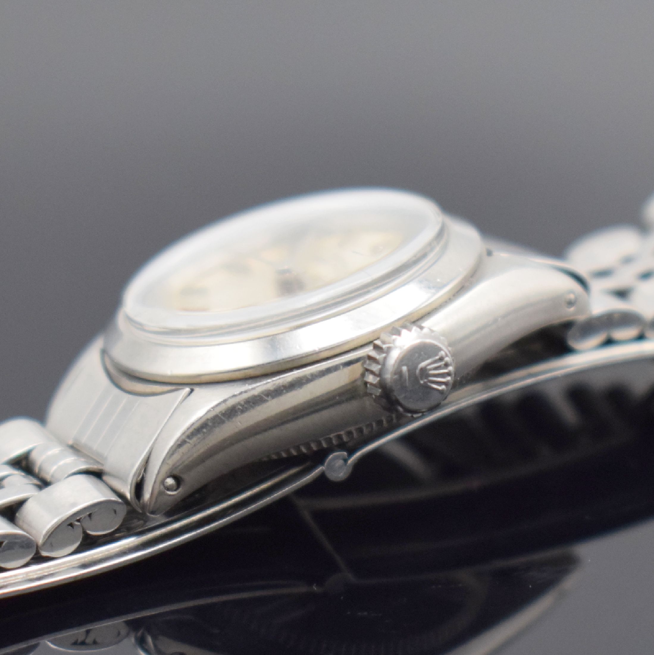 Detail c: ROLEX Oyster Perpetual Damenarmbanduhr in Stahl, Schweiz um 1967, Automatik, verschr. Oystergeh. Ref. 6618/6623, glatte Lünette, orig. verschr. ...