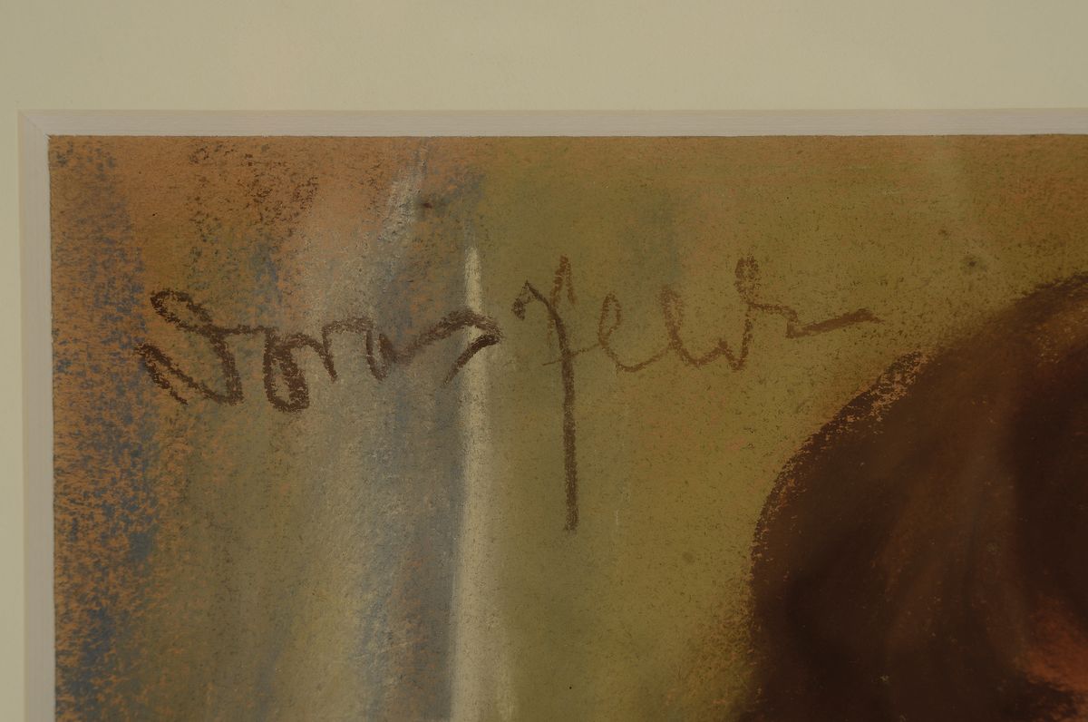 Detail a: Georg Albert Dorschfeldt, 1889 Stettin-1979 Immenstadt, sitzender weiblicher Akt, Pastell auf Papier, links oben signiert, ca. 35x28cm, PP, u.Gl., R. ...