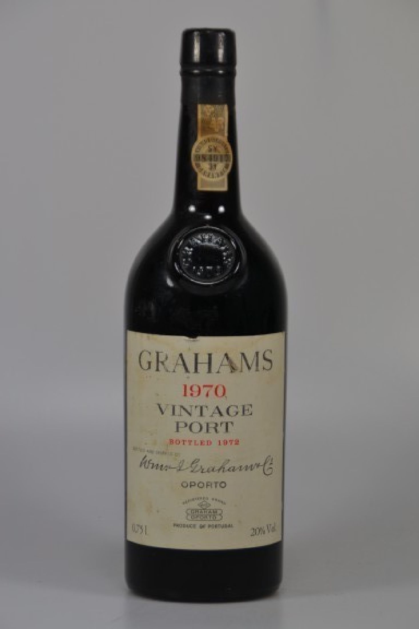 1 Flasche Portwein Grahams, 1970, Füllstand into neck, guter Erhaltungszustand, 0.75l