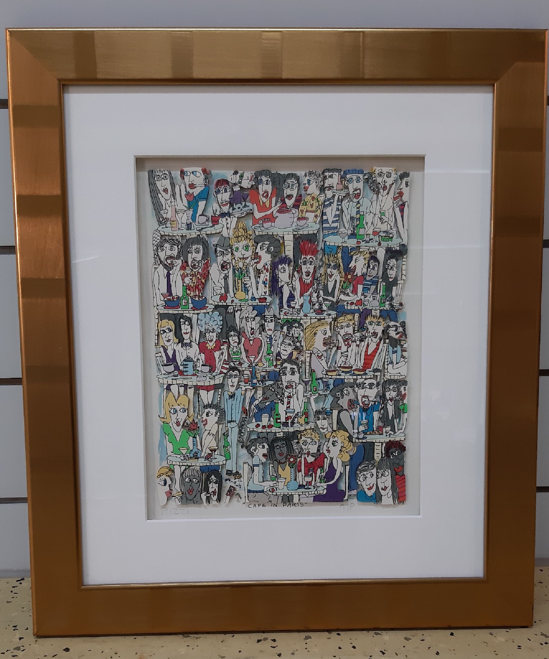 Detail k: James Rizzi, 1950-2011 New York, Studium an der University of Florida in Gainesville, hier: 3D-Grafik "Cafe in Paris" (1989), ...