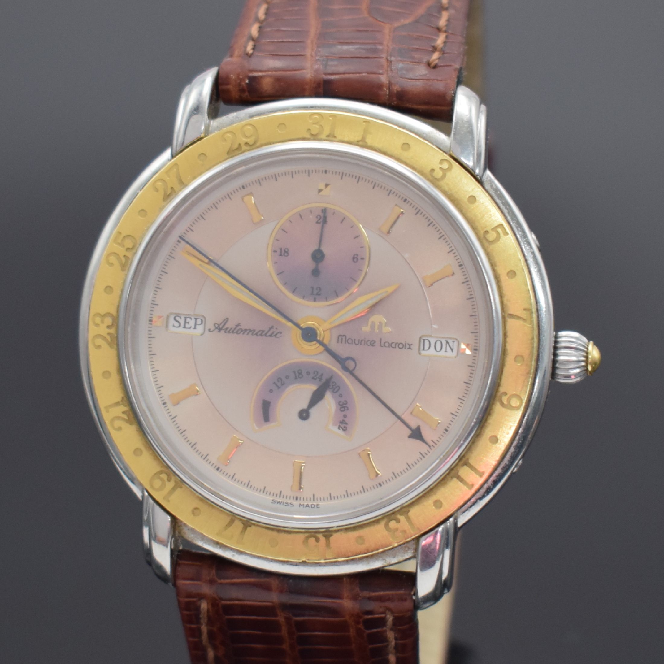 Detail a: MAURICE LACROIX Les Mecaniques limitierte Herrenarmbanduhr aus der Masterpiece Serie, Schweiz um 1998, auf 999 Stück limitiertes Sondermodell, ...