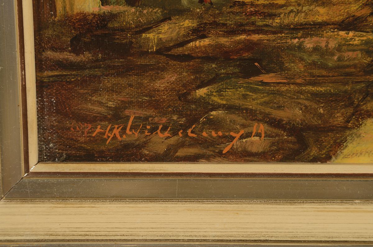 Detail a: Ungedeuteter Kopist um 1900, Kopie Nach Carl Spitzwegs (1808-1885) "Der Briefbote im Rosenthal", gekonnte Kopie nach dem Originalvon 1858 ...