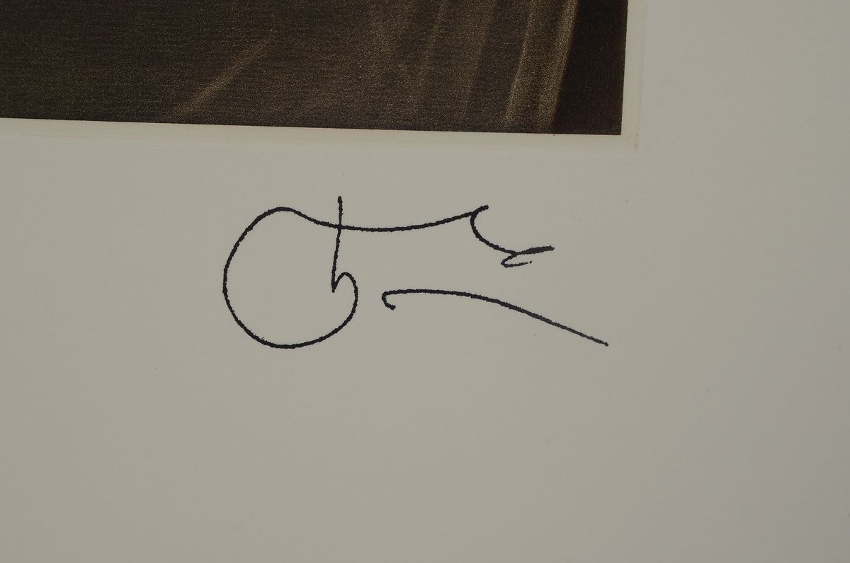 Detail a: Willi Kissmer, 1951-2018, Radierung, Rückenakt mit Tüchern, re. u. mit Stempelsignatur, verso mit Nachlasstempel von Willi Kissmer, Platte ca. ...