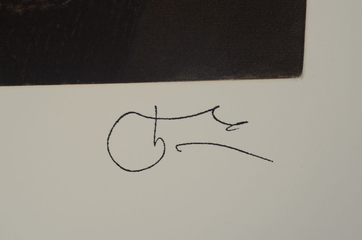 Detail a: Willi Kissmer, 1951-2018, Radierung, "Kapelle", 1999, re. unten mit Stempelsignatur , verso mit Nachlasstempel von Willi Kissmer, Platte ...
