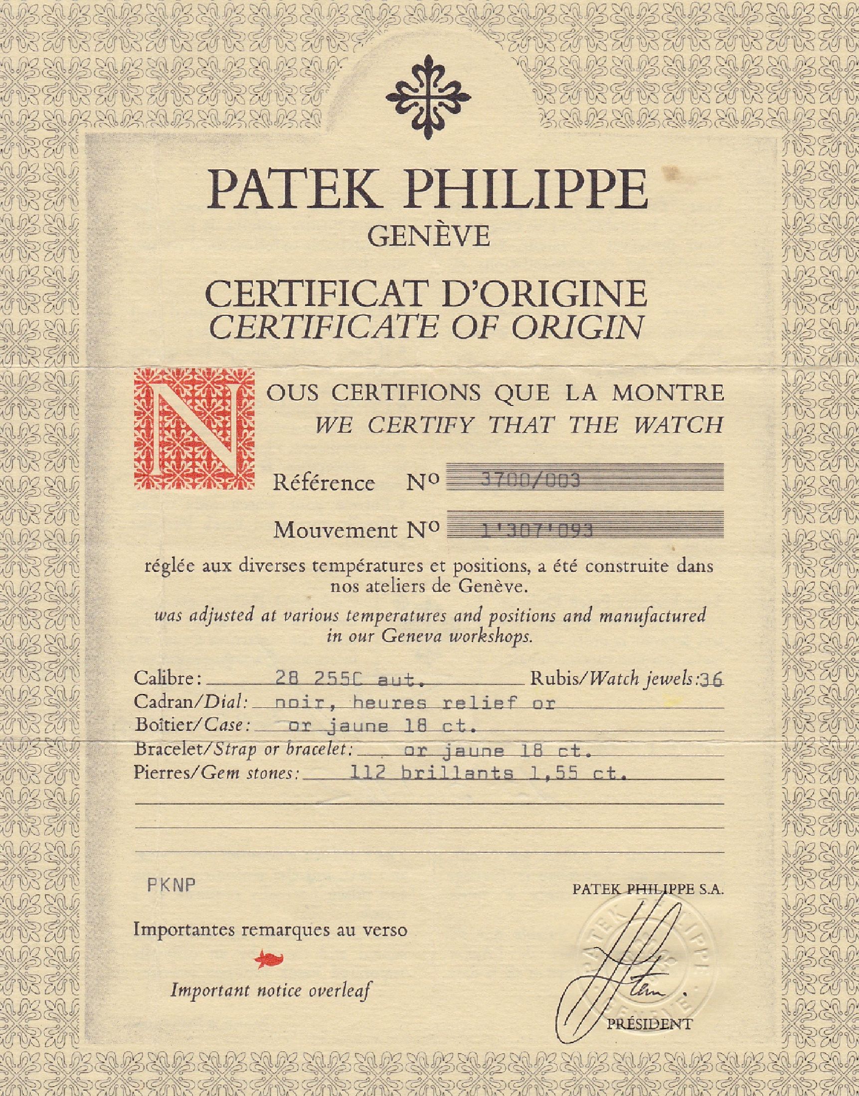 Detail n: PATEK PHILIPPE hochfeine & seltene Herrenarmbanduhr "Jumbo" Nautilus Referenz 3700/003 in GG 750/000 mit original Brillantbesatz & original ...