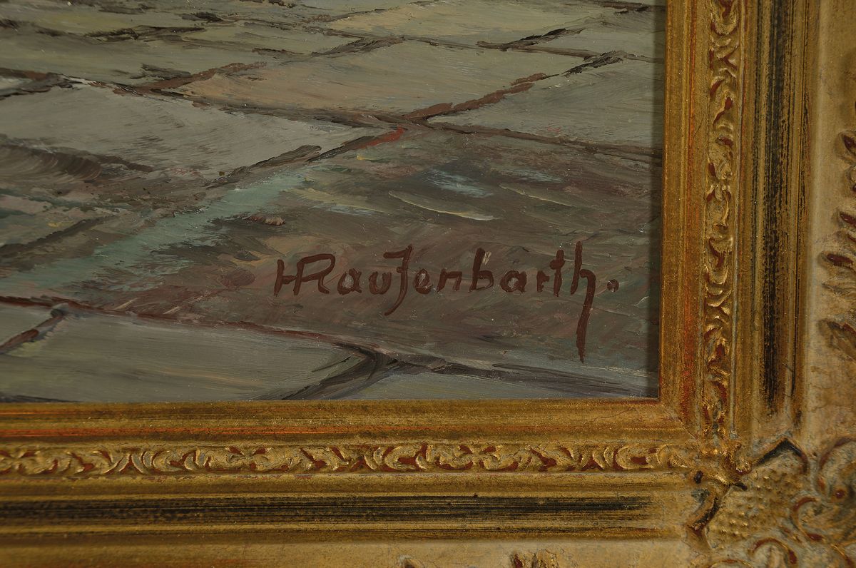 Detail a: Hans Raufenbarth, Kronberger Maler der 1. Hälfte des 20. Jh., Ansicht aus Spanien, Öl/Malkarton, rechts unten signiert, ca. 50x40cm, R. ca. 61x52cm