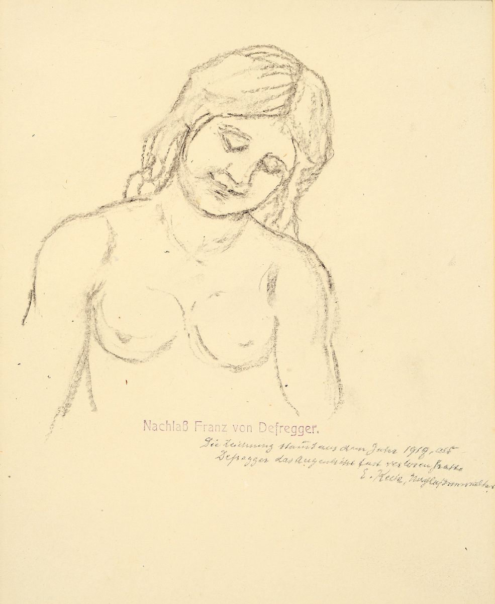 Franz von Defregger, 1835 Ederhof/Osttirol - 1921 München, Studium an der Akademie München und der Ecole des beaux-arts Paris, Mitarbeit im Atelier ...