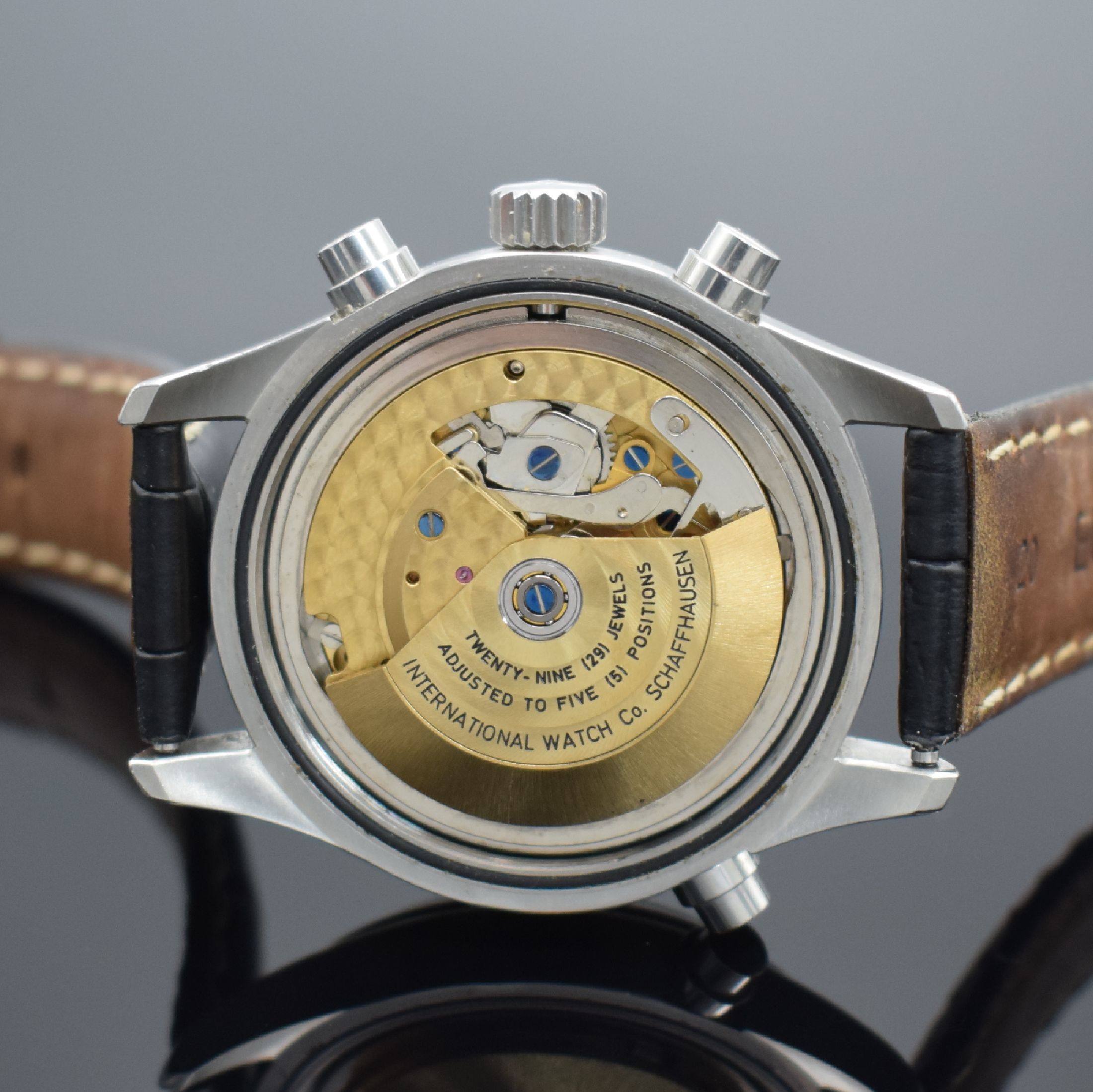 Detail f: IWC Herrenarmbanduhr "Der Doppelchronograph" Referenz 3711-001, Automatik, verschr. Edelstahlgeh. m. Weicheisen Innengeh., verschr. Krone, ...