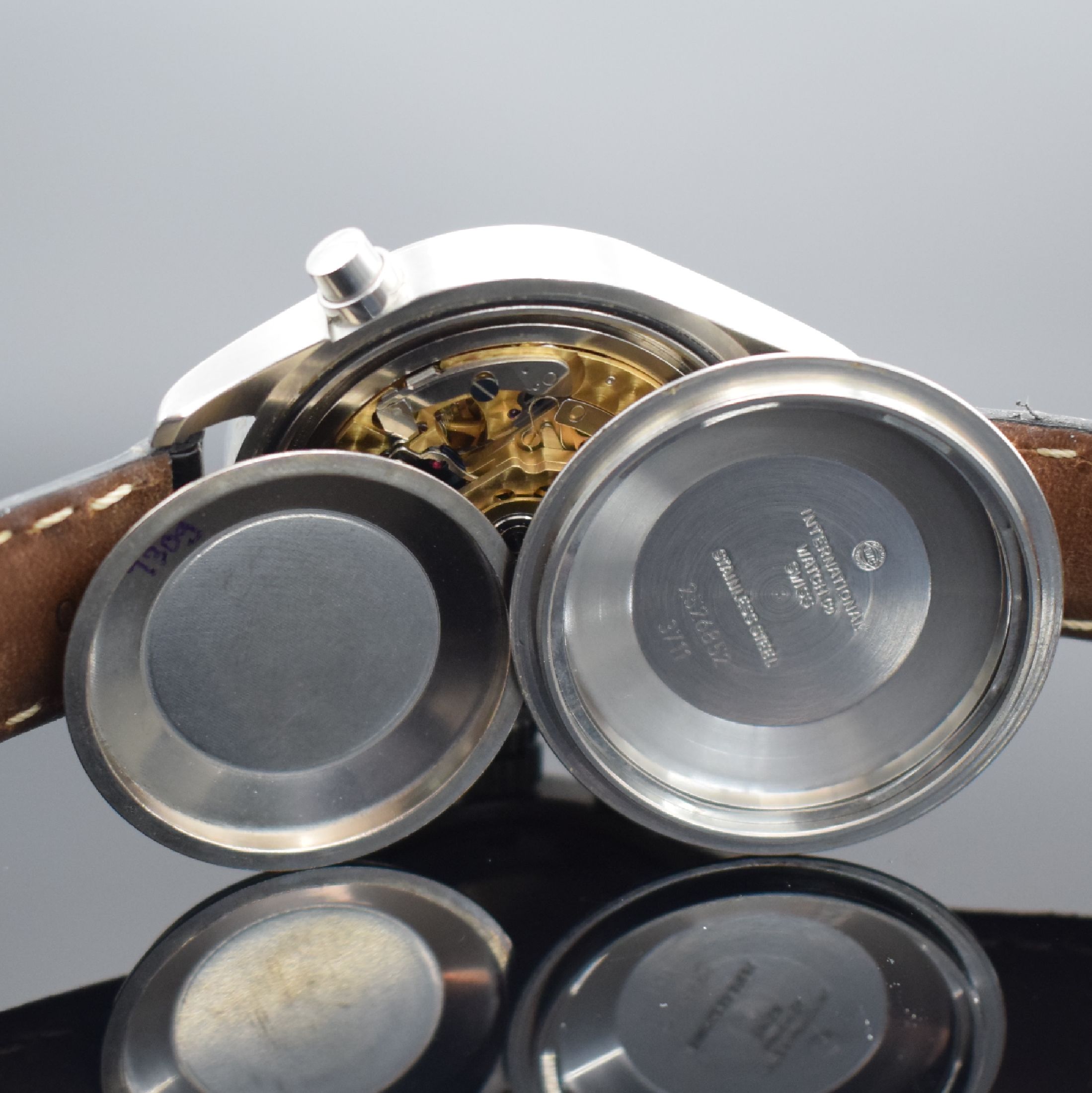Detail h: IWC Herrenarmbanduhr "Der Doppelchronograph" Referenz 3711-001, Automatik, verschr. Edelstahlgeh. m. Weicheisen Innengeh., verschr. Krone, ...