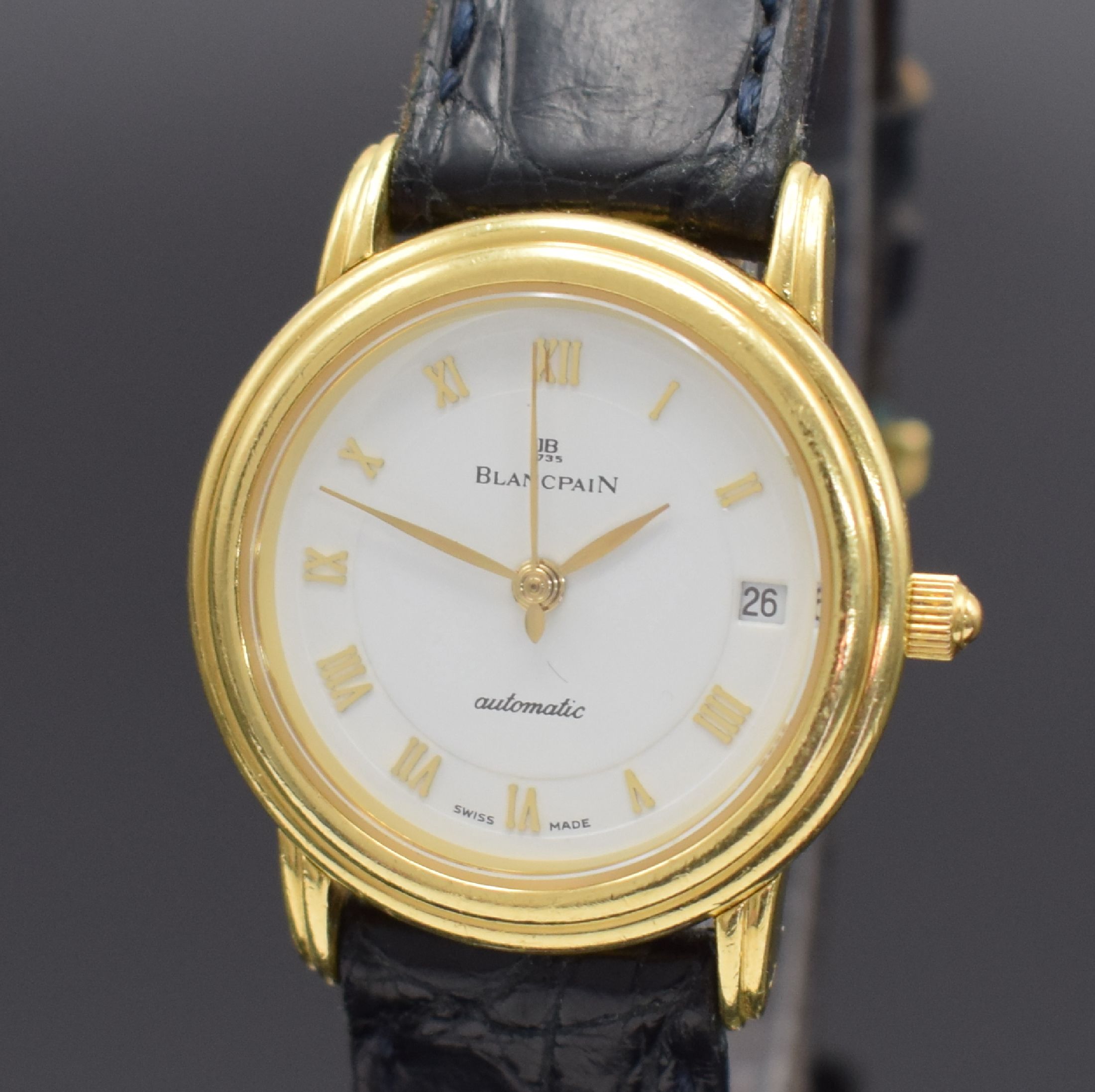 Detail a: BLANCPAIN Damenarmbanduhr Villeret in GG 750/000, Automatik, Schweiz um 1995, 2-tlg. Geh. inkl. orig. Lederband m. orig. GG 750/000 Dornschl., ...