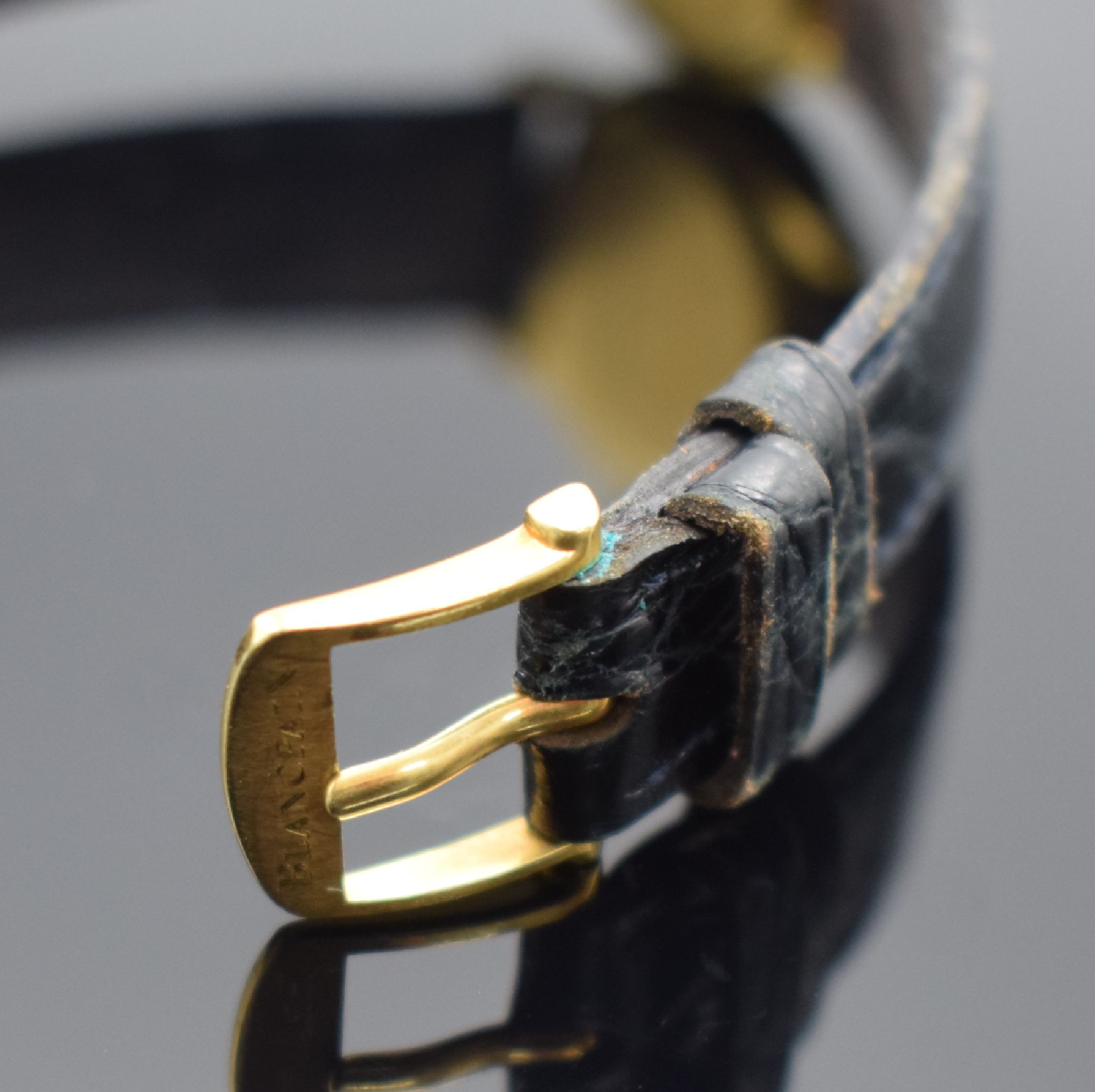 Detail b: BLANCPAIN Damenarmbanduhr Villeret in GG 750/000, Automatik, Schweiz um 1995, 2-tlg. Geh. inkl. orig. Lederband m. orig. GG 750/000 Dornschl., ...