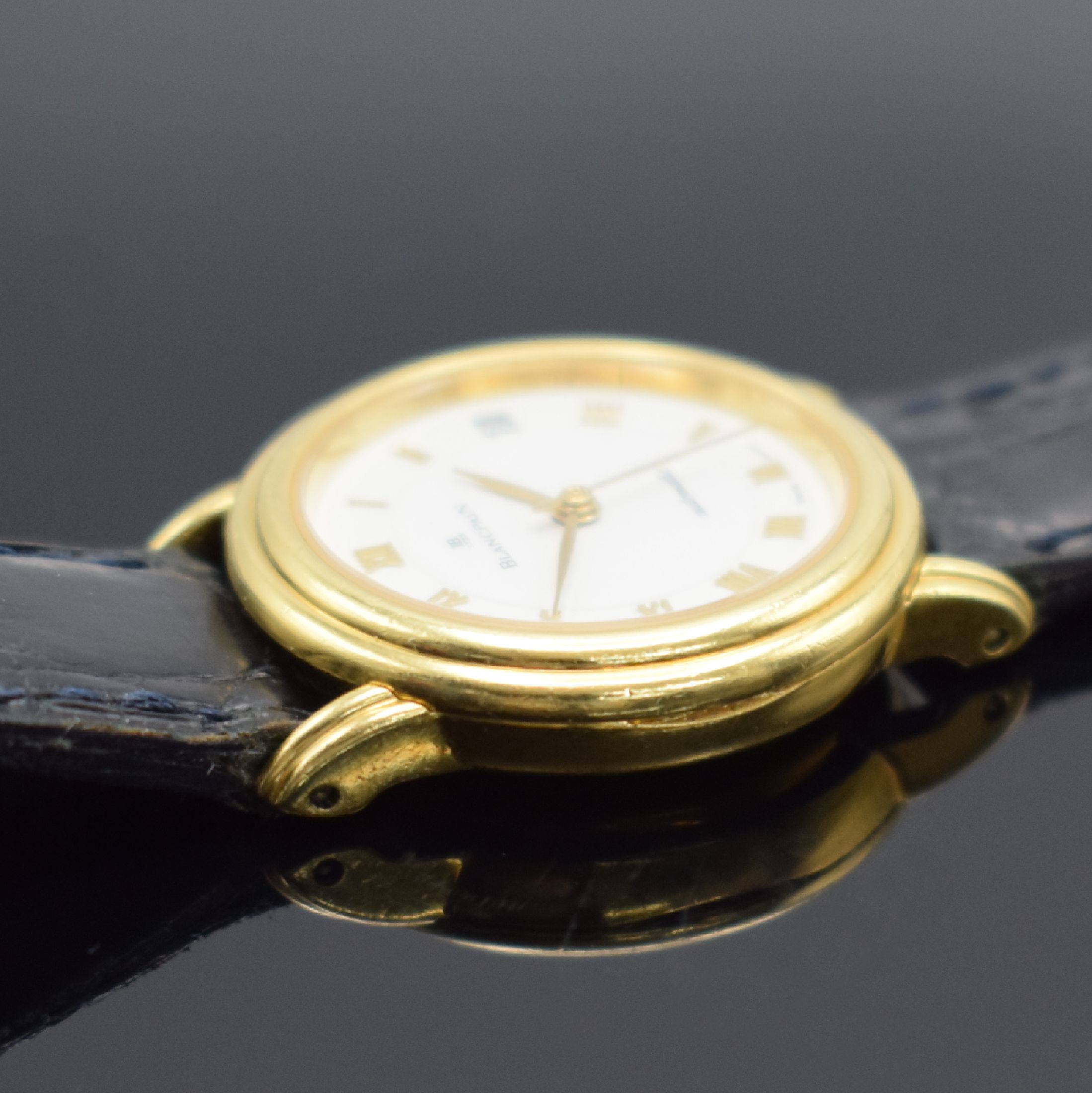 Detail c: BLANCPAIN Damenarmbanduhr Villeret in GG 750/000, Automatik, Schweiz um 1995, 2-tlg. Geh. inkl. orig. Lederband m. orig. GG 750/000 Dornschl., ...