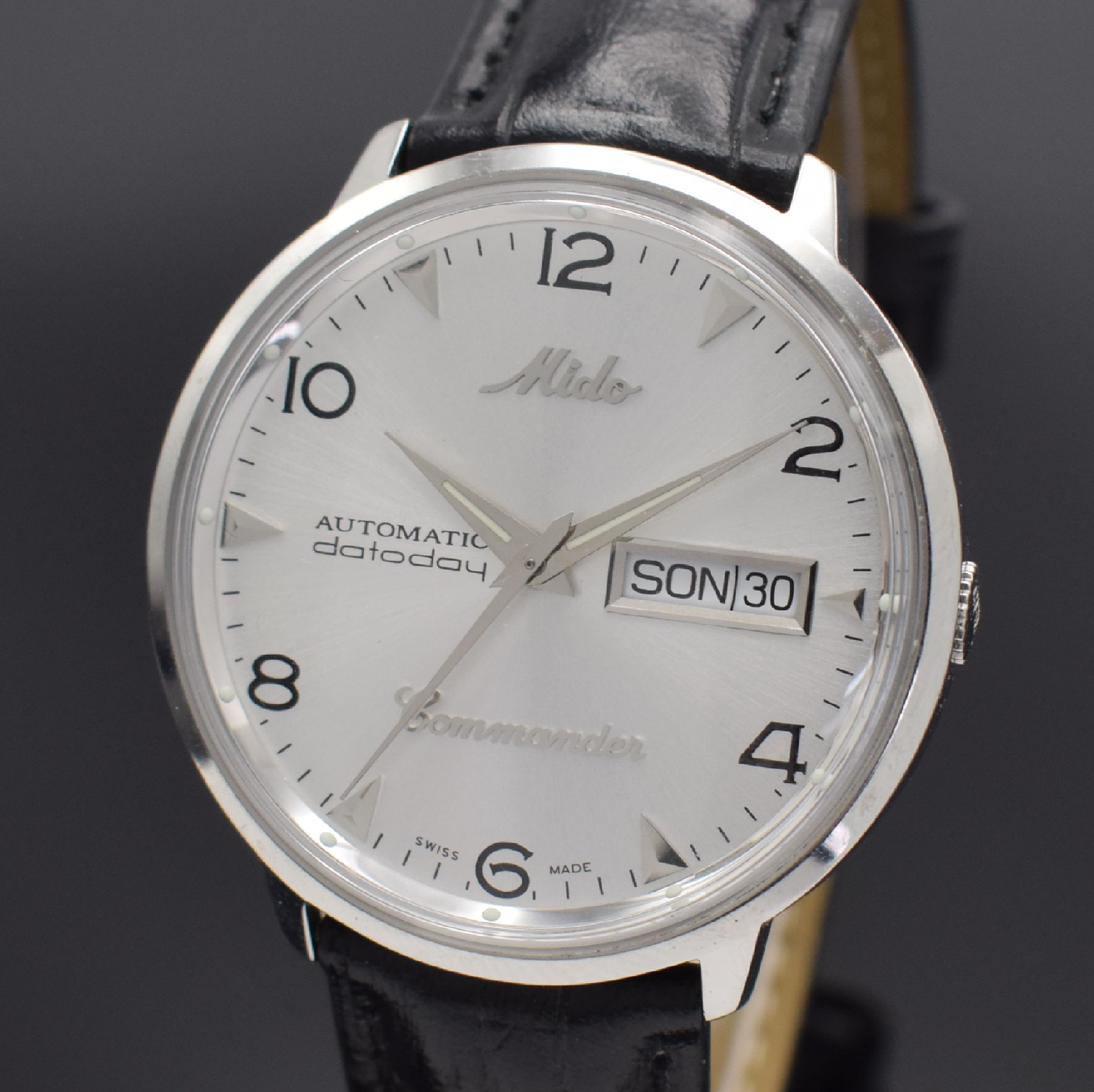 Detail a: MIDO Herrenarmbanduhr Ocean Star datoday Commander Referenz 8419, Automatik, Schweiz um 2005, Edelstahlgeh., Lederband m. orig. Dornschl., ...