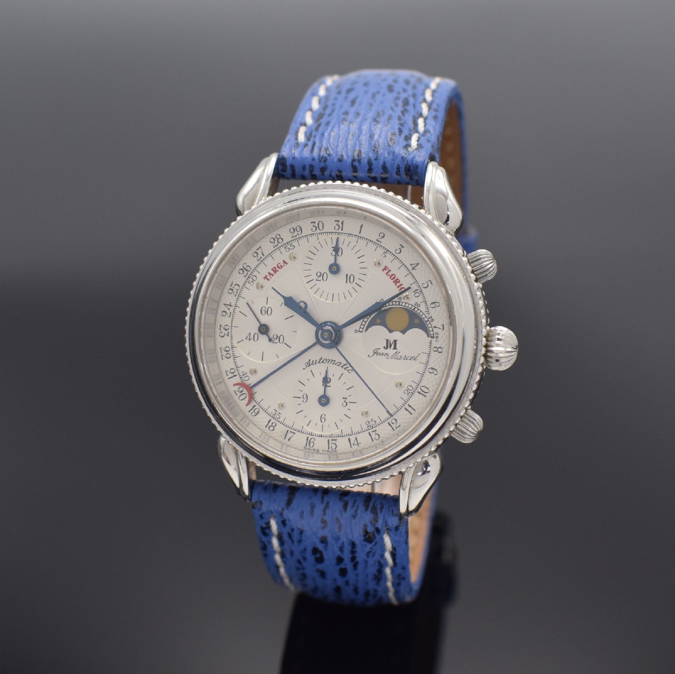 JEAN MARCEL auf 356 Stück limitierter Armbandchronograph "Targa Florio" Referenz 160.107, Automatik, Schweiz um 2000, beids. vergl. ...