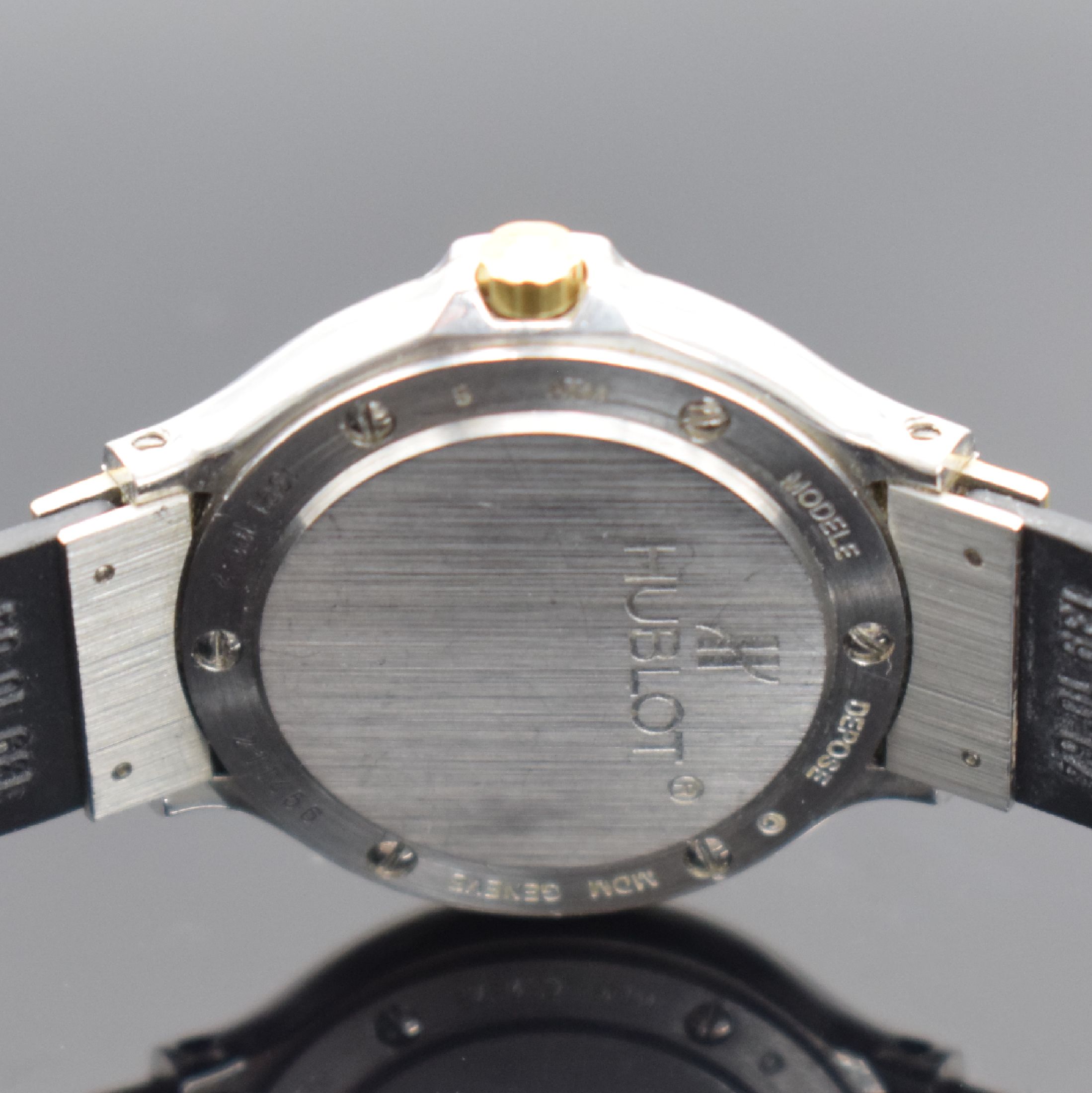 Detail h: Set 2 HUBLOT Classic MDM Armbanduhren in Stahl/Gold kombiniert Referenz 1391 100 2 & 1401 100 2, Schweiz um 1989, quarz, Böden 6 -fach verschr., ...