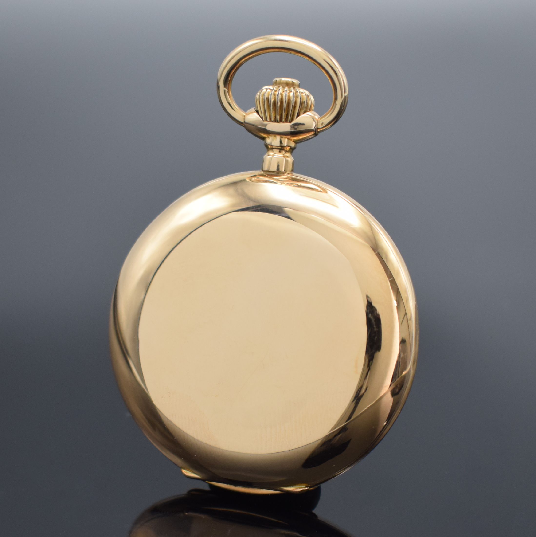 Detail b: CARL SUCHY & SÖHNE Wien Savonette Herrentaschenuhr in RG 585/000, Österreich um 1910, glattes 2-Deckel Goldgeh. l. verz., grav. Cuvette verg., ...