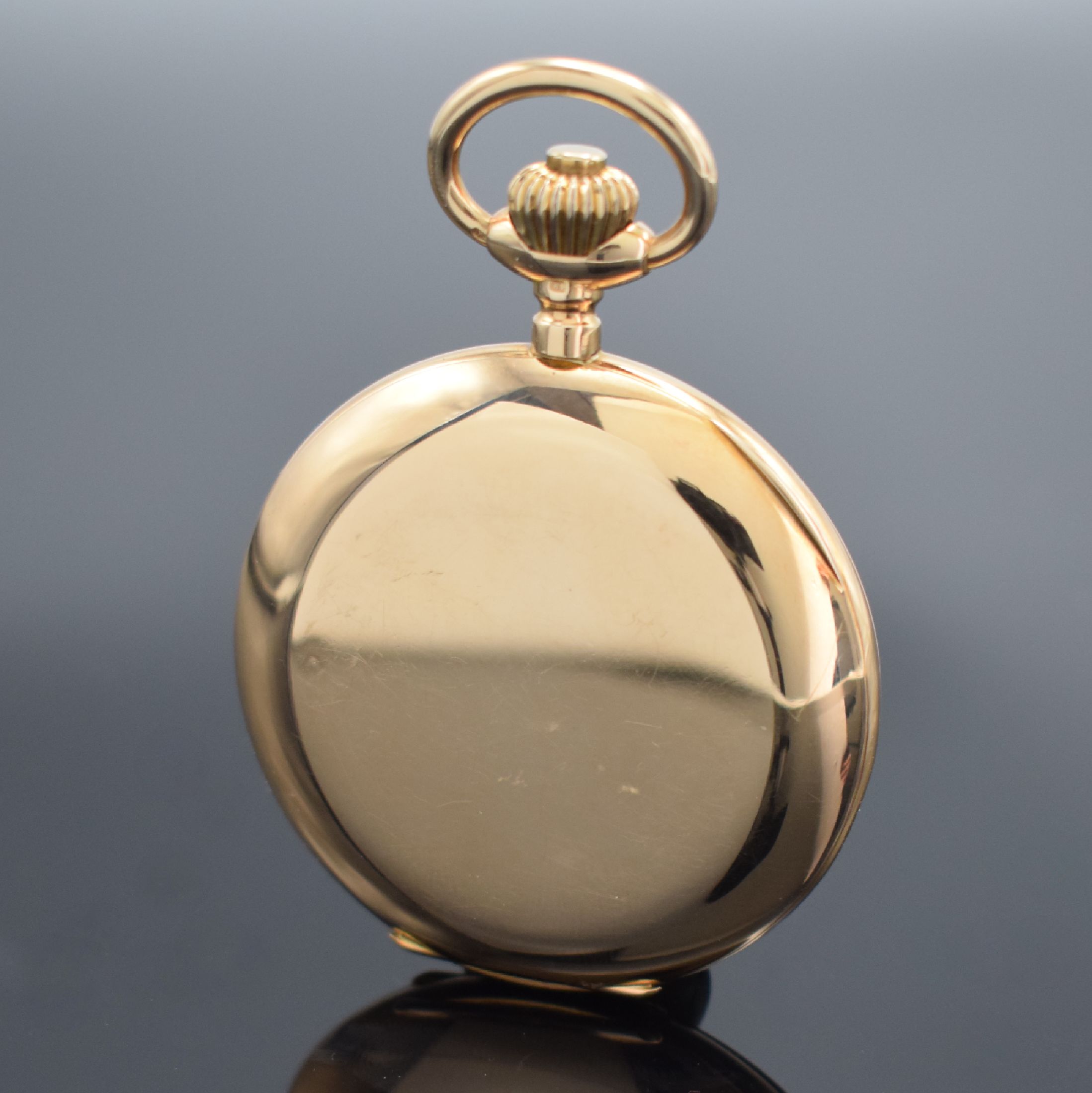 Detail c: CARL SUCHY & SÖHNE Wien Savonette Herrentaschenuhr in RG 585/000, Österreich um 1910, glattes 2-Deckel Goldgeh. l. verz., grav. Cuvette verg., ...
