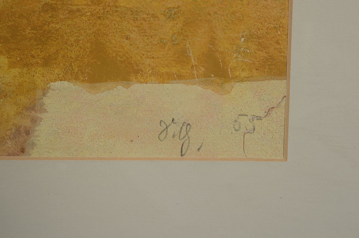 Detail a: Otto Schmitt Gross,1900 Wilgartswiesen - 1965 Bad Dürkheim, "Sonnige Landschaft", 1955, Gouache/Papier, l. Altersspuren, signiert, ...